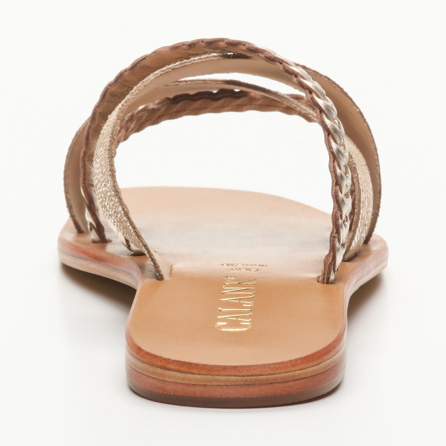 KINEKS sandales en cuir gold lizard gold