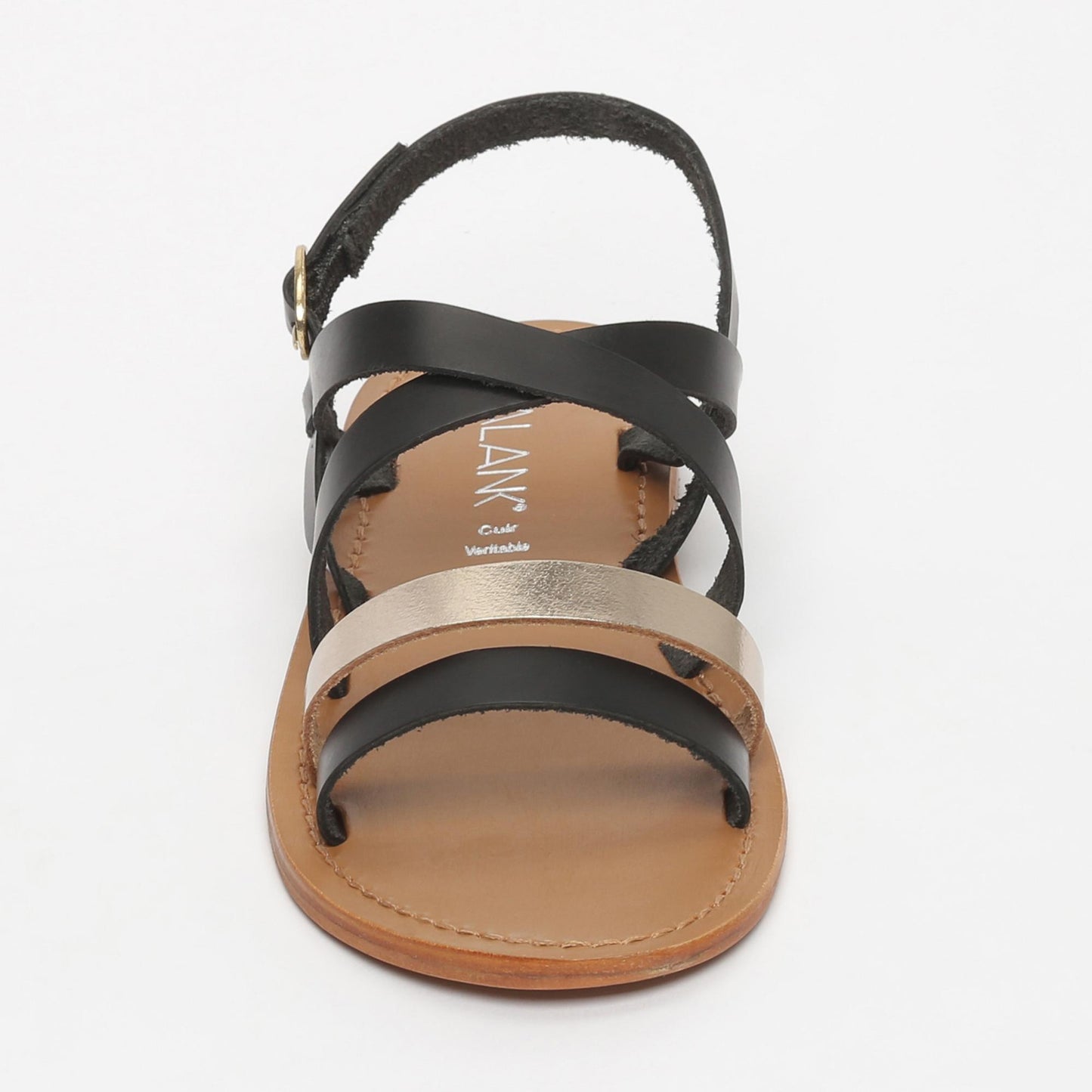 LEBLON sandales en cuir black gold