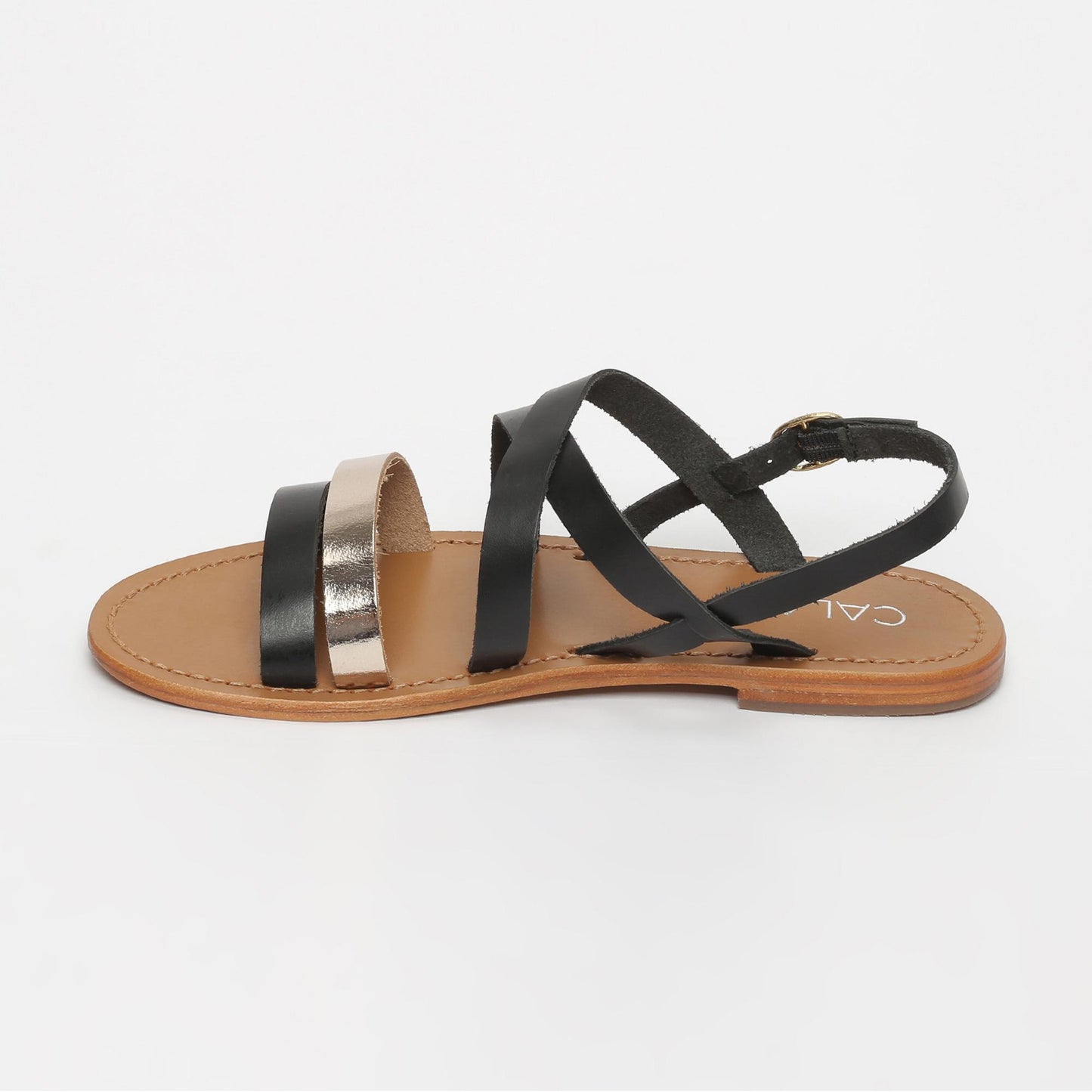 LEBLON sandales en cuir black gold