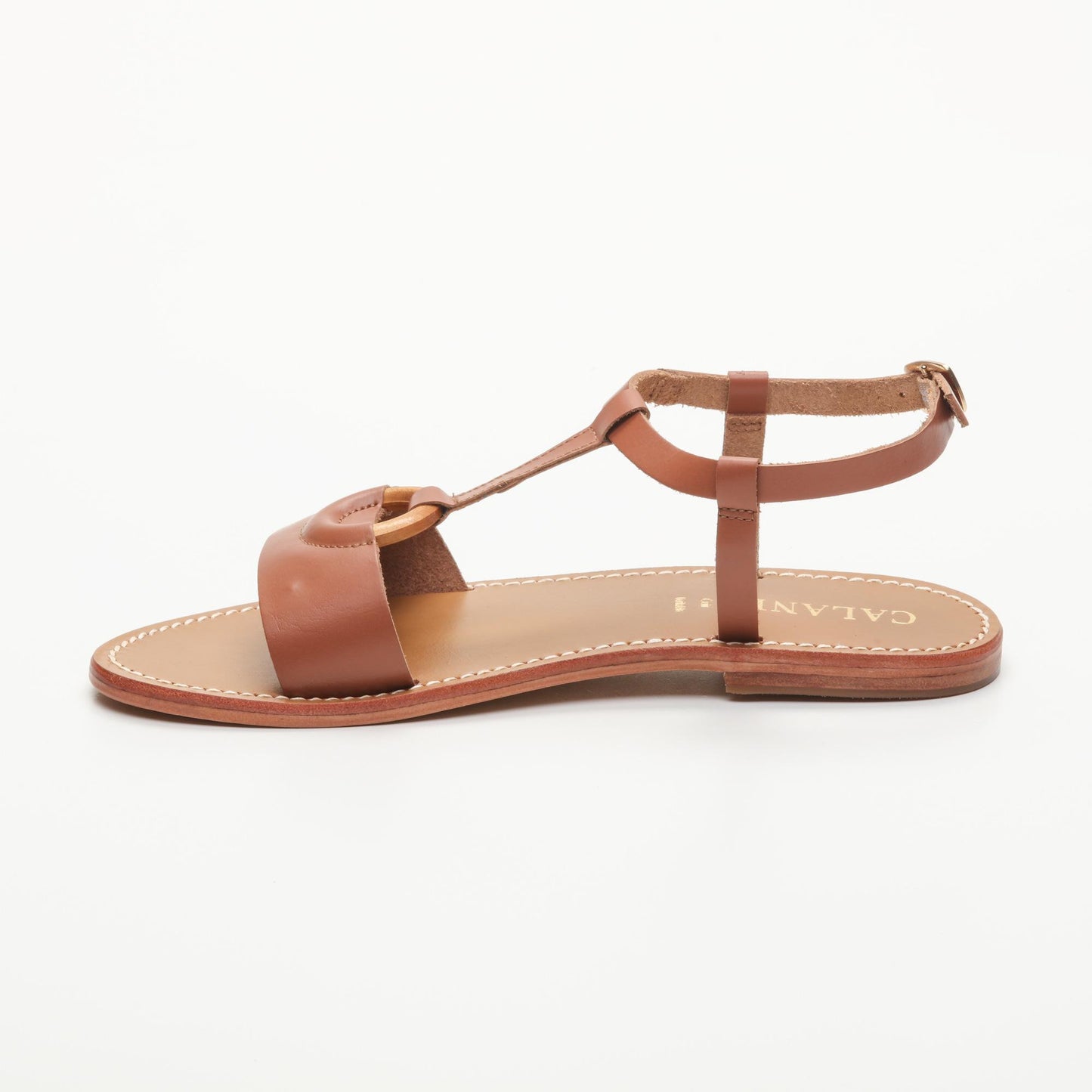 LEOTIE sandales en cuir camel