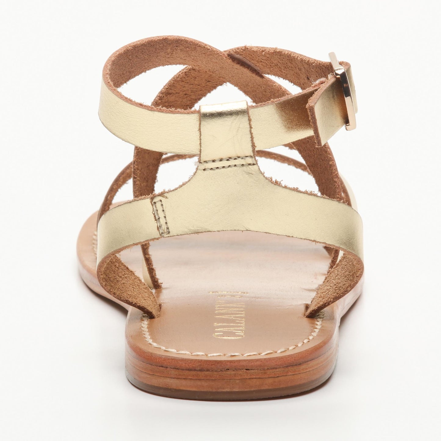 LIEN sandales en cuir dark gold