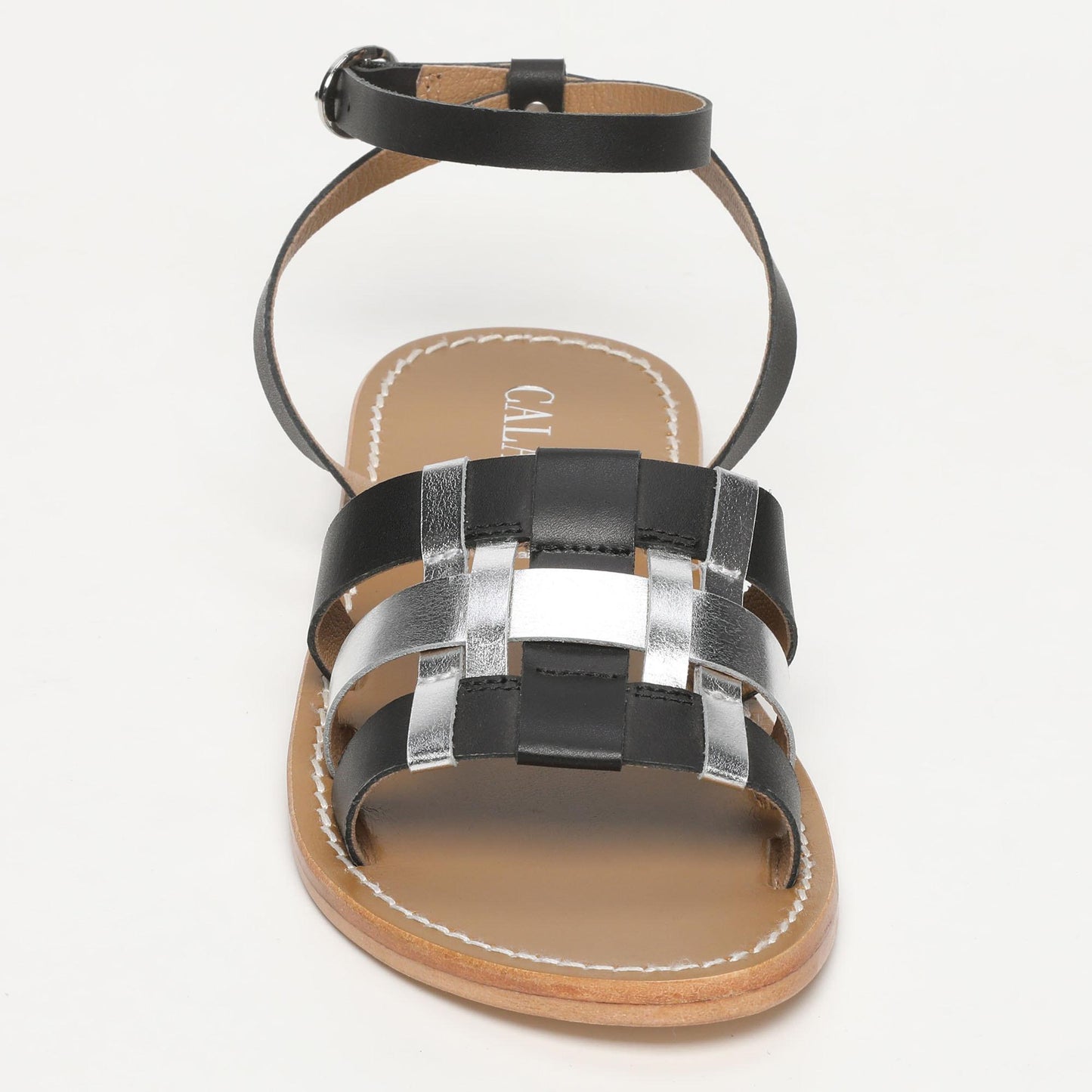LUGO sandales en cuir black silver