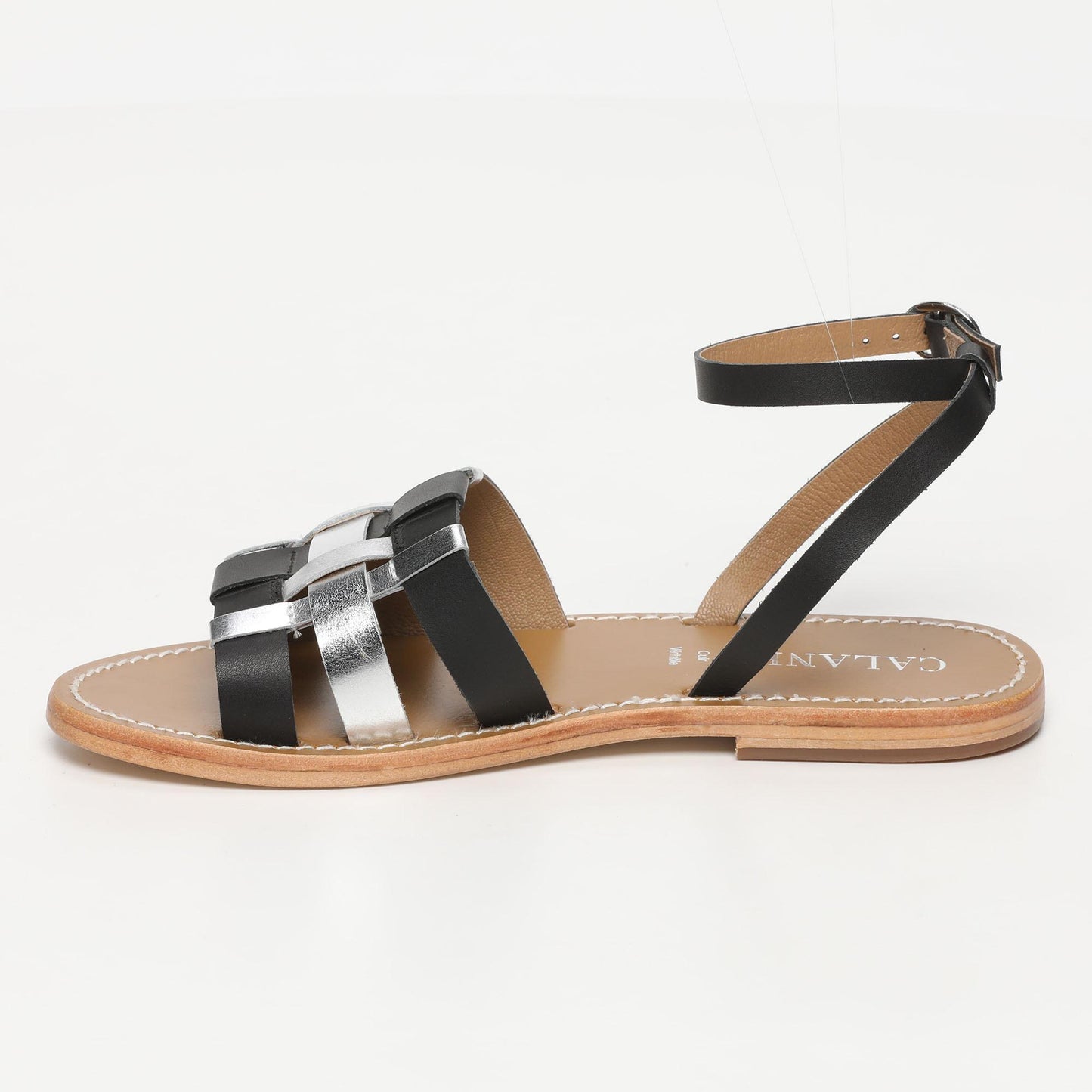 LUGO sandales en cuir black silver