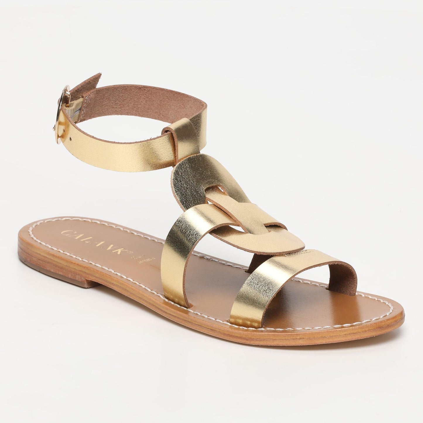 MAIPU sandales en cuir dark gold