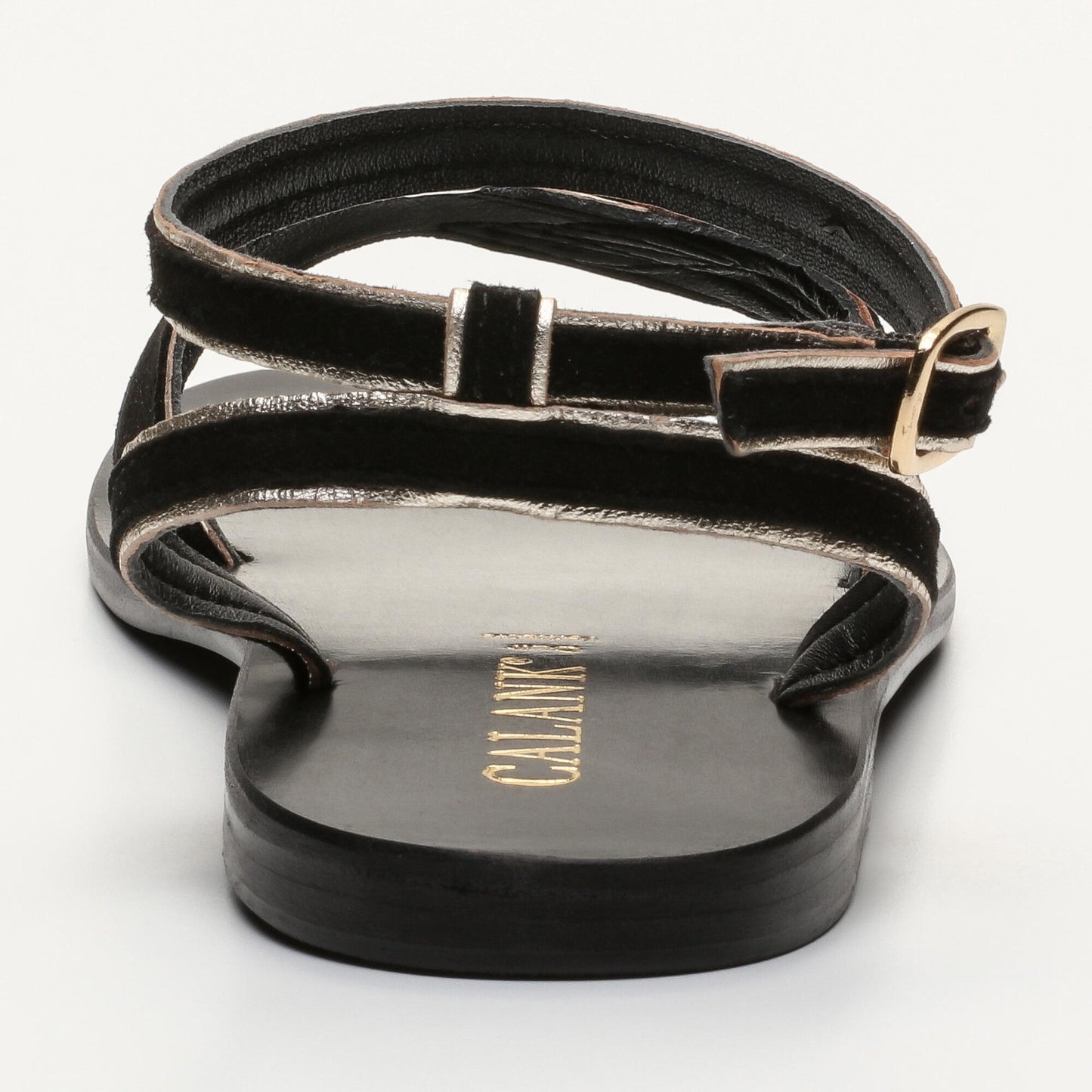MALINA sandales en cuir black gold