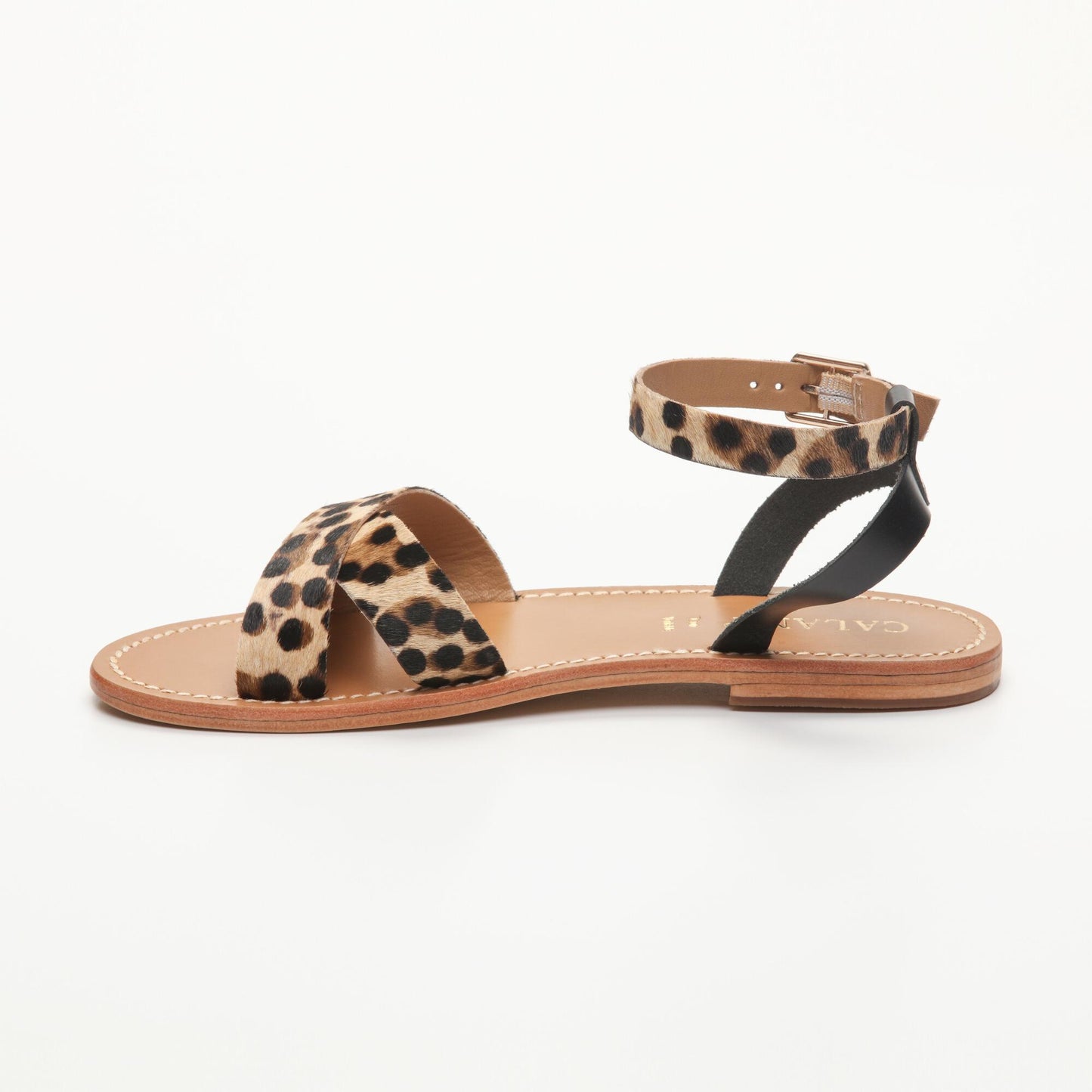 MANSI sandales en cuir leopard black
