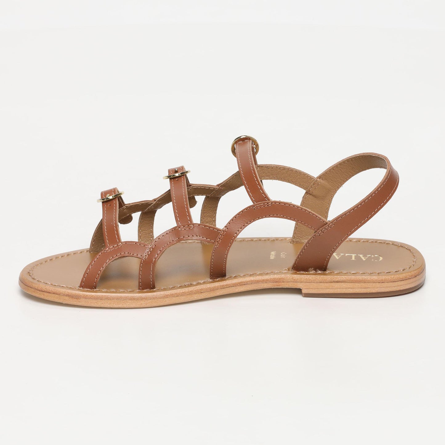 MASSA sandales en cuir camel