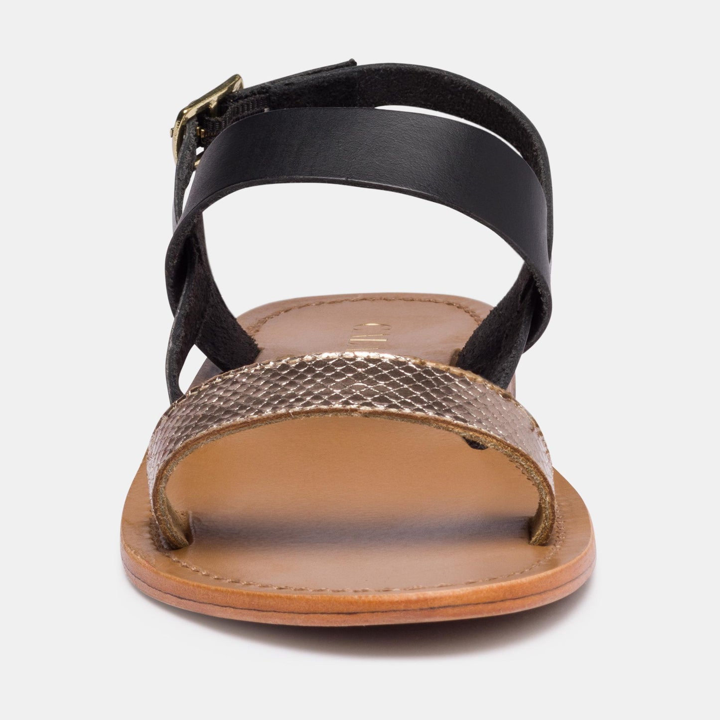 MILAGROSA sandales en cuir black gold