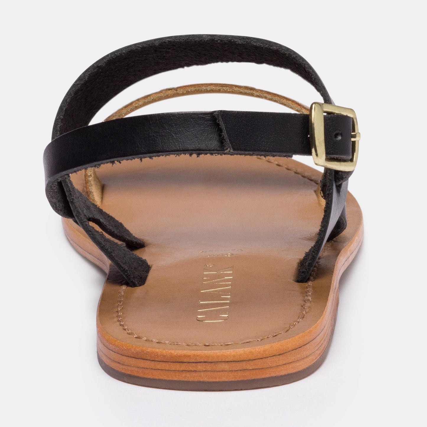 MILAGROSA sandales en cuir black gold