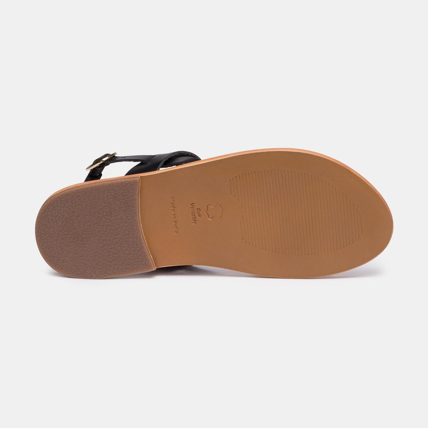 MILAGROSA sandales en cuir black gold