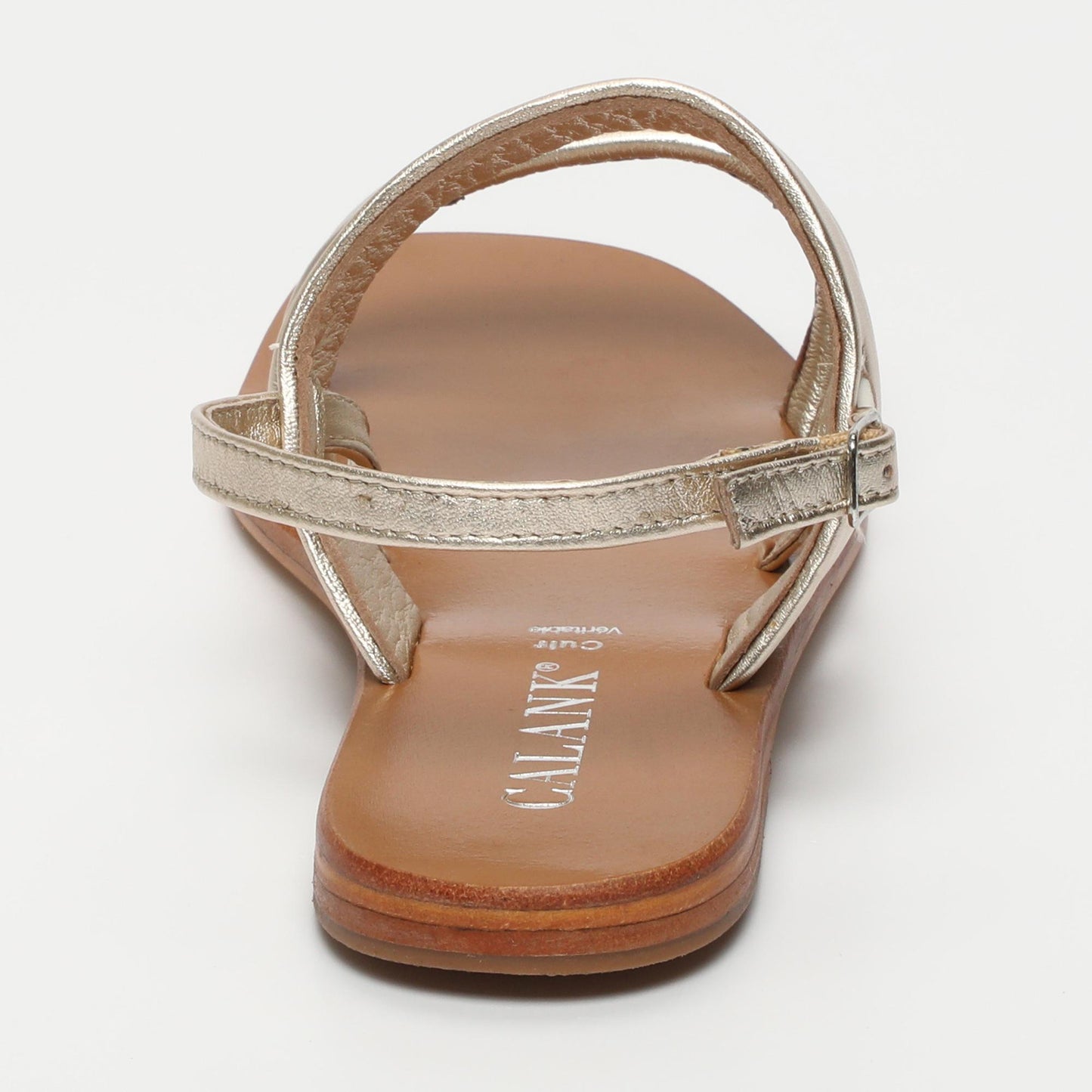Made sandales en cuir gold