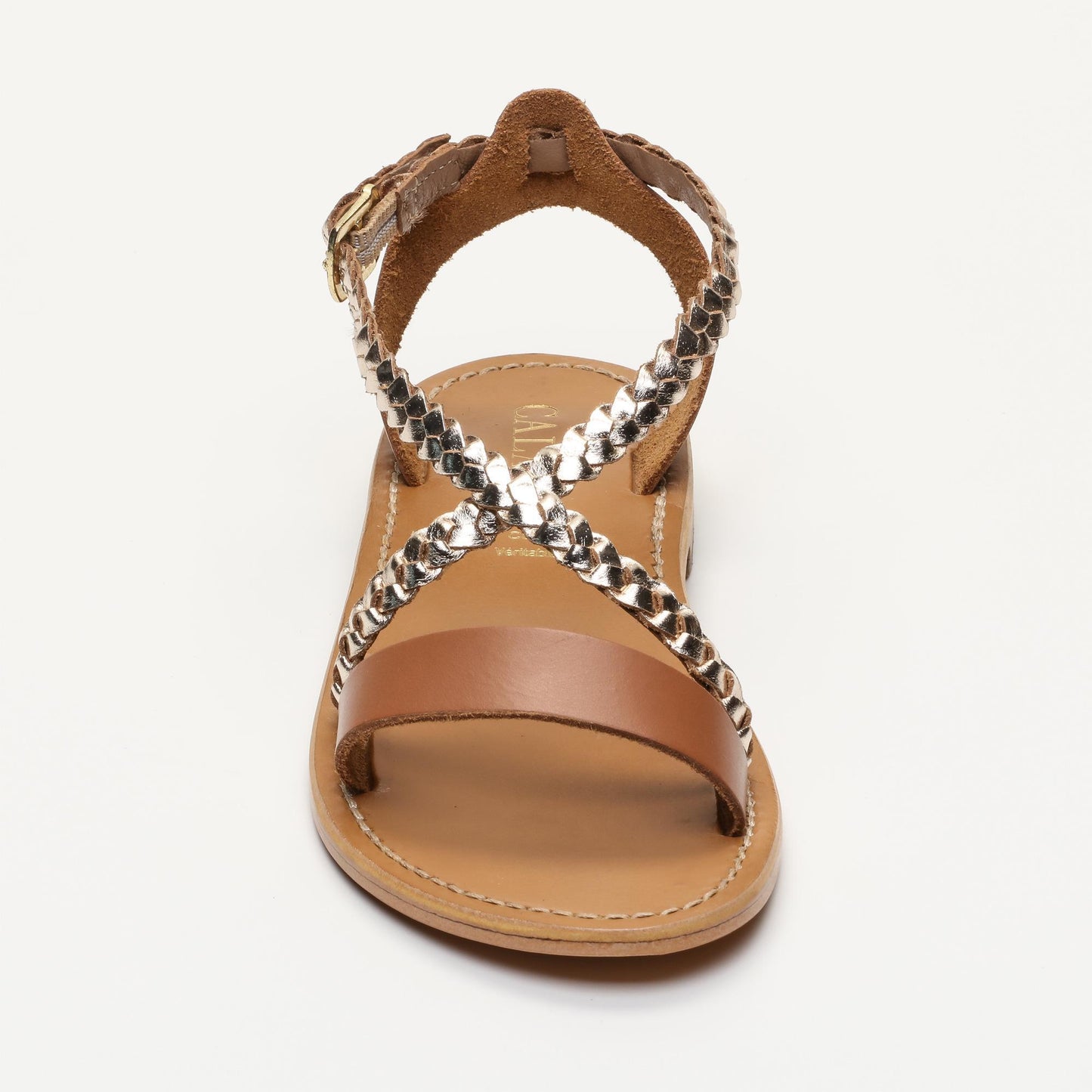 NADEEN sandales en cuir camel gold