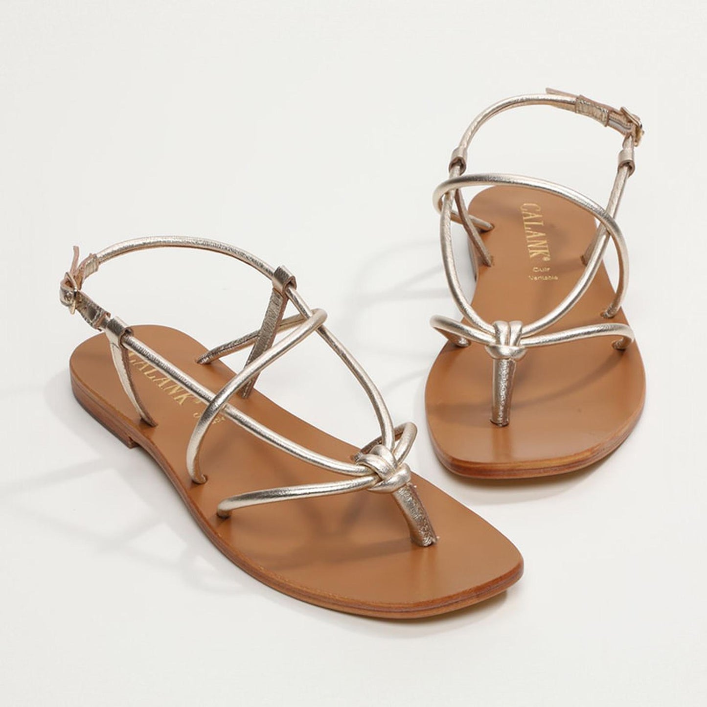 NAHAL sandales en cuir gold