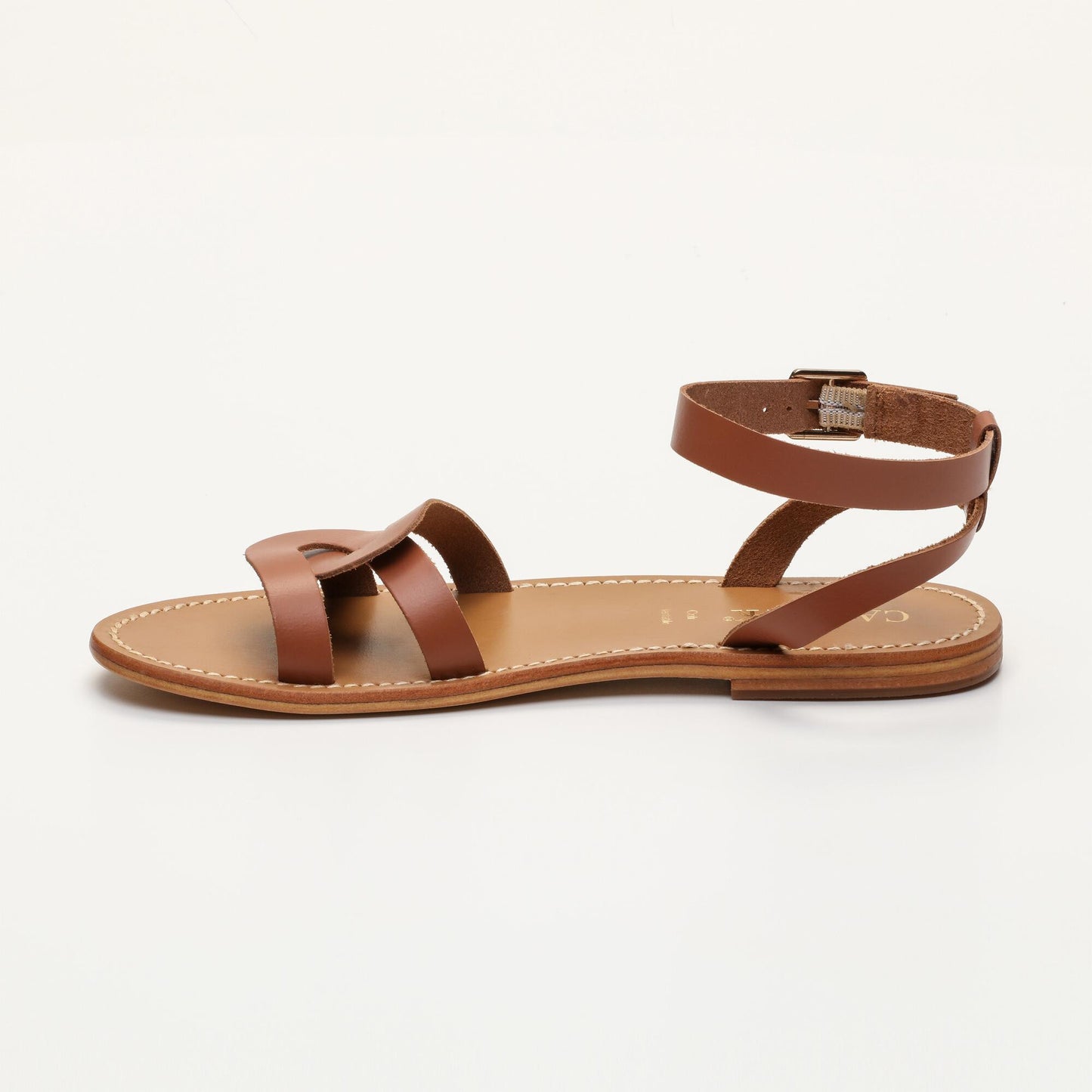 NELDA sandales en cuir camel