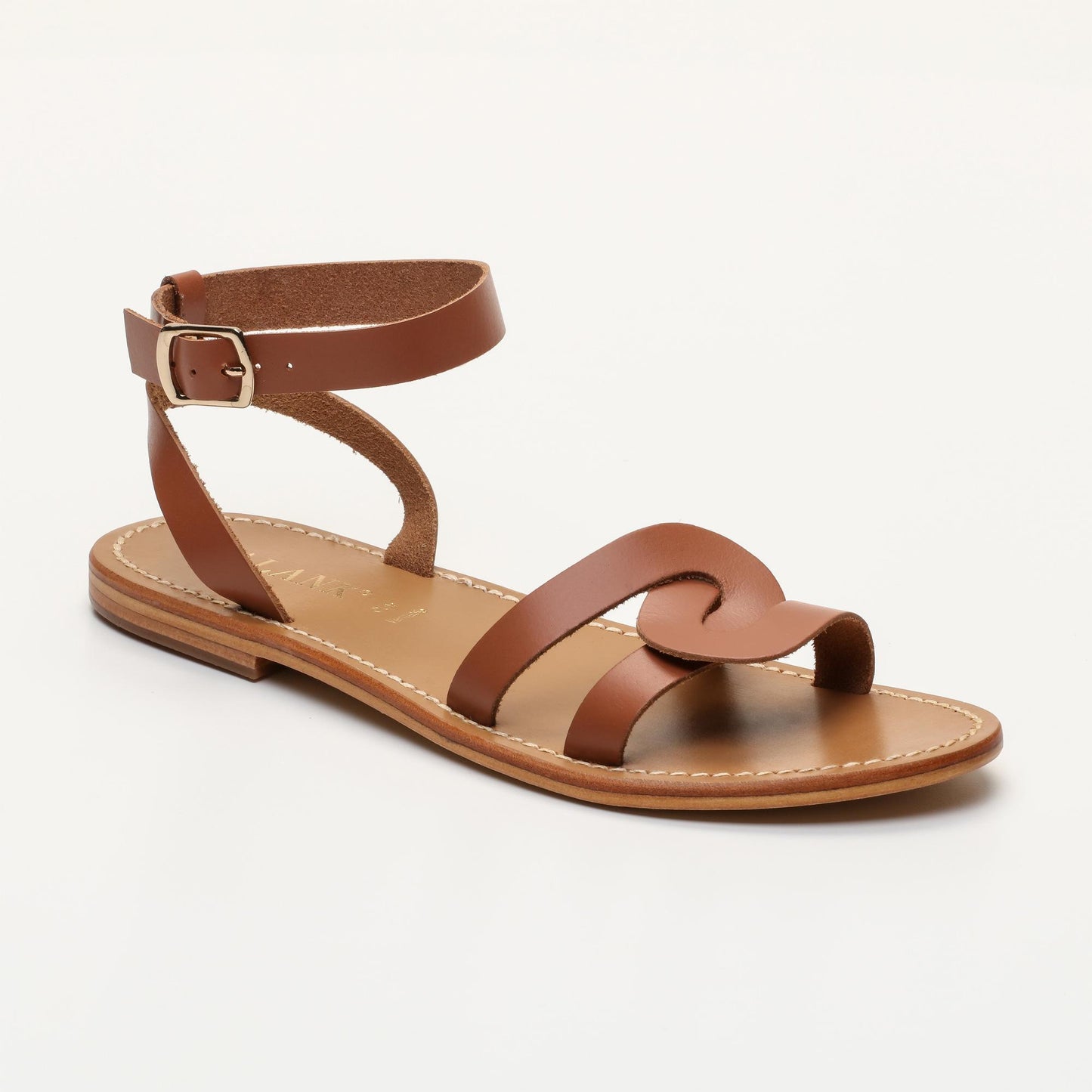 NELDA sandales en cuir camel