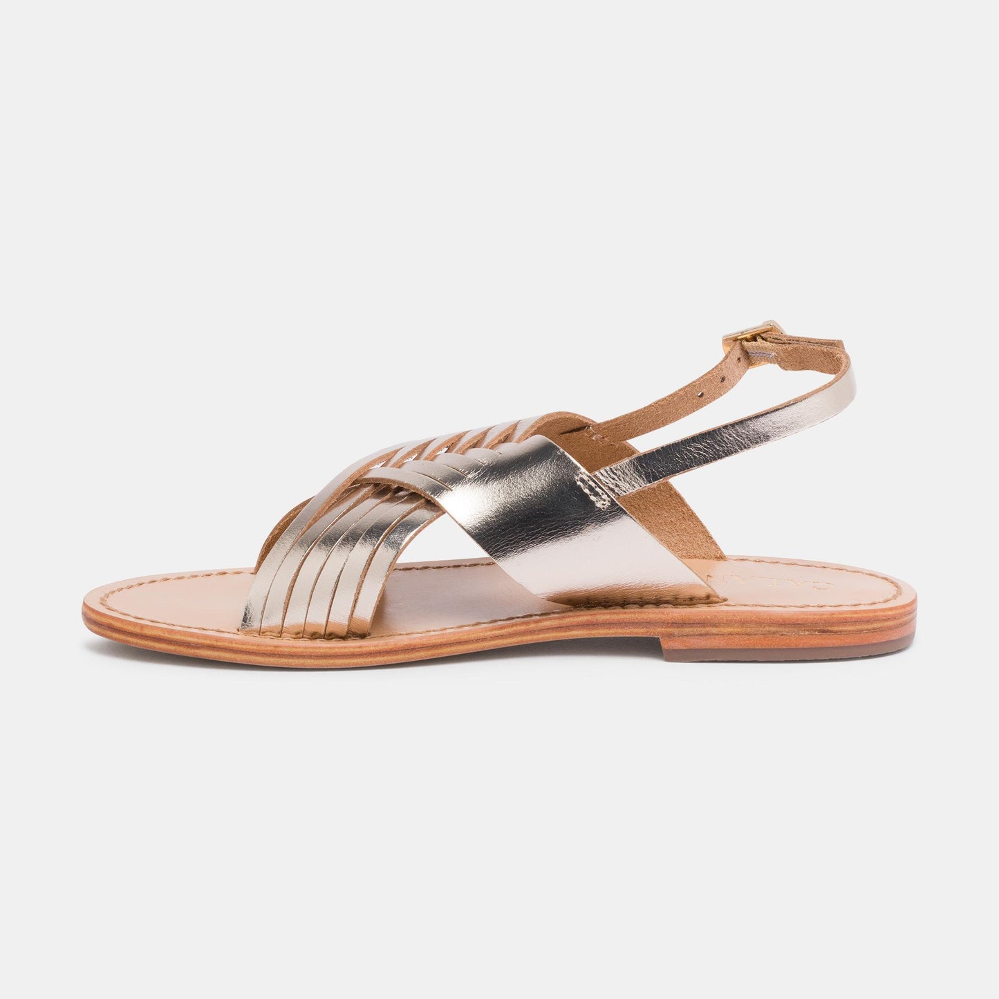 NYMA sandales en cuir gold