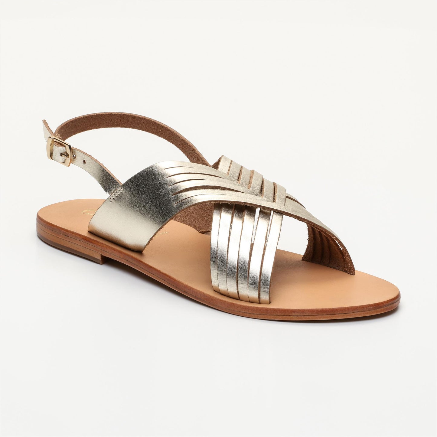 NYMA sandales en cuir gold