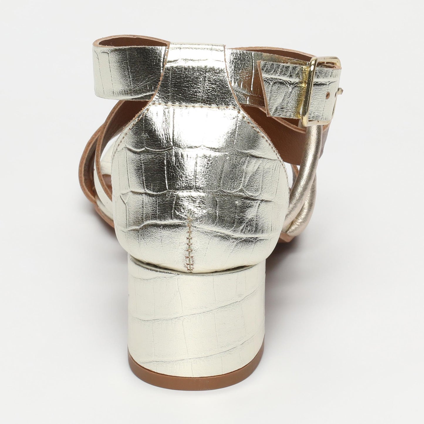 Nanny sandales en cuir lt gold croco