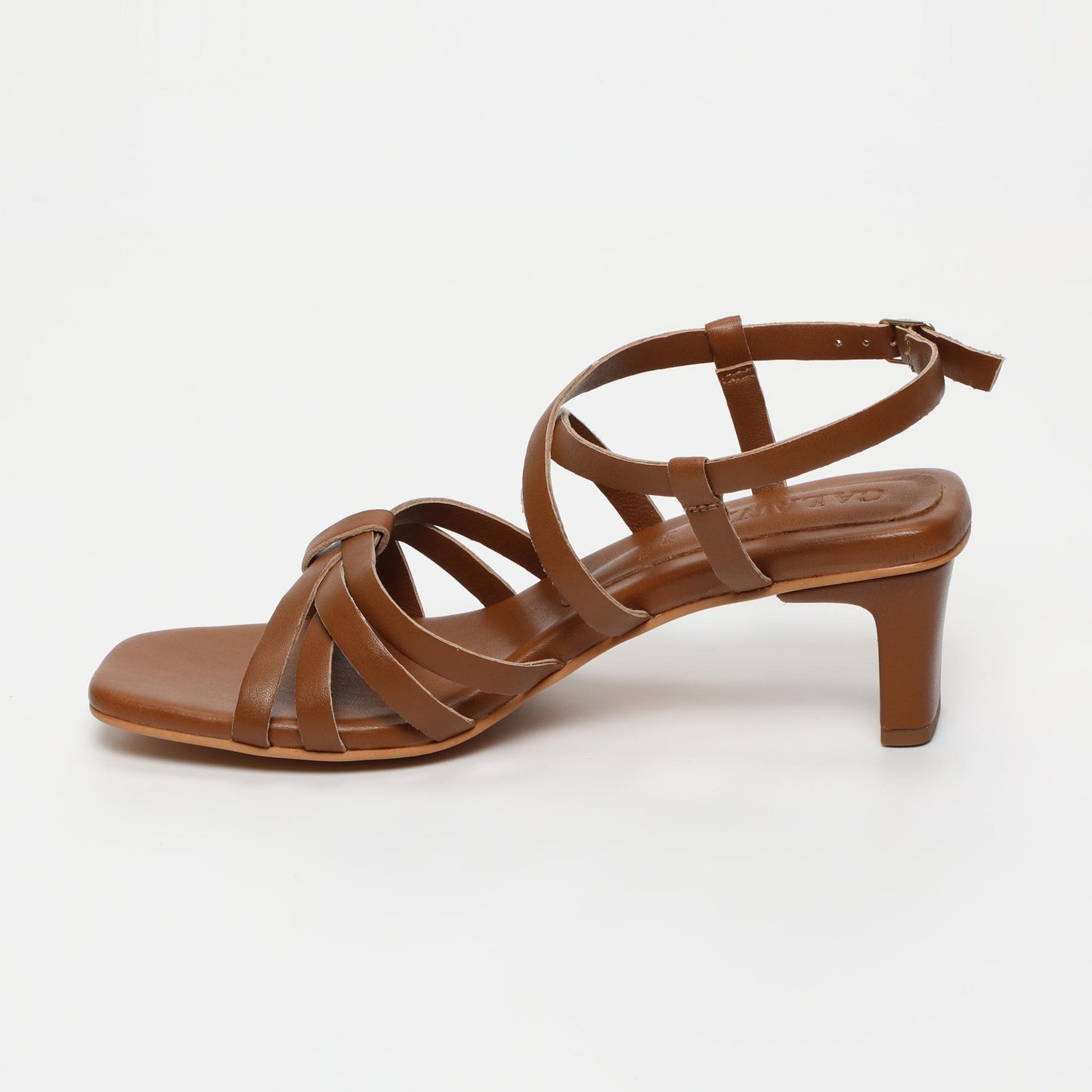 Natalene sandales en cuir camel