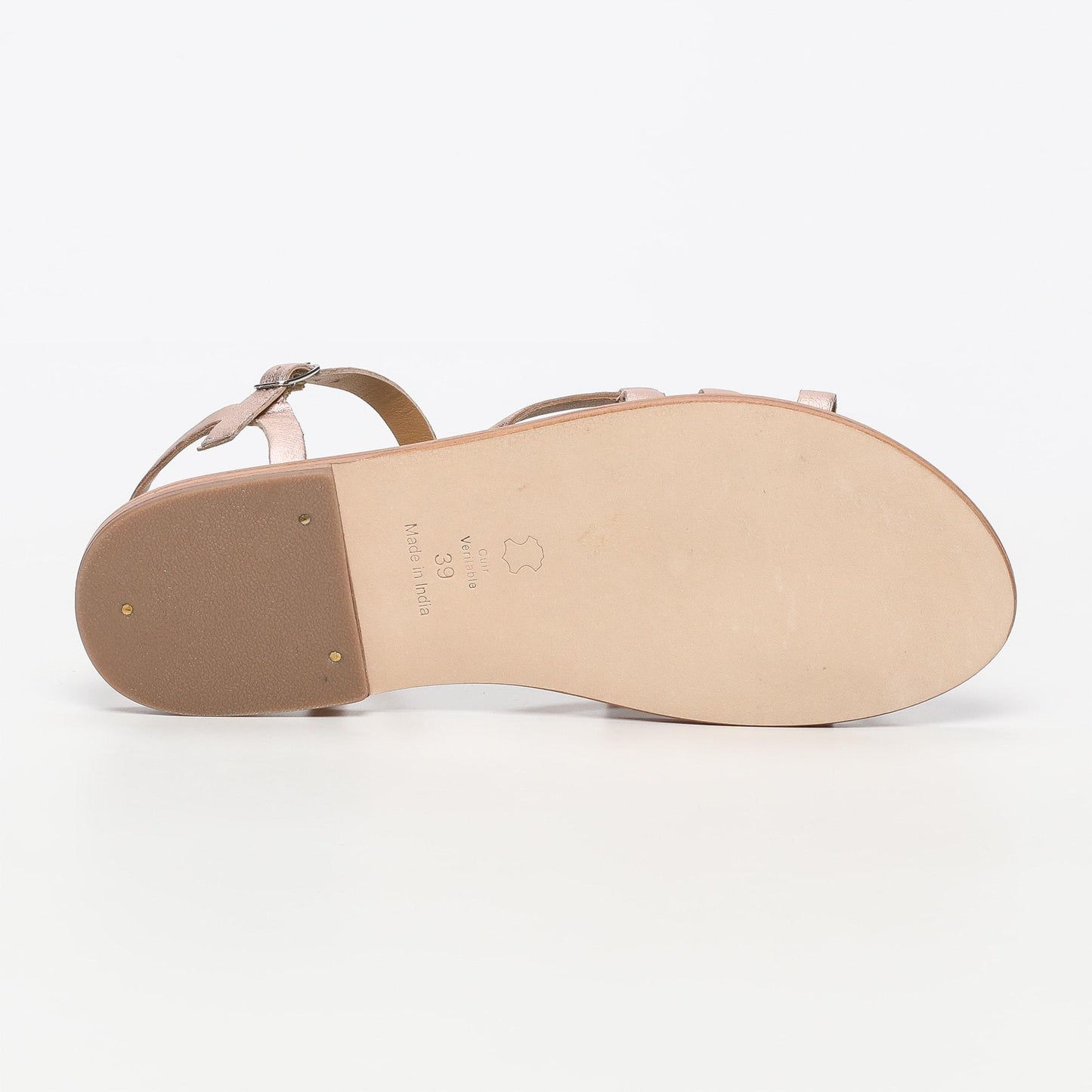 Natalia sandales en cuir rosegold