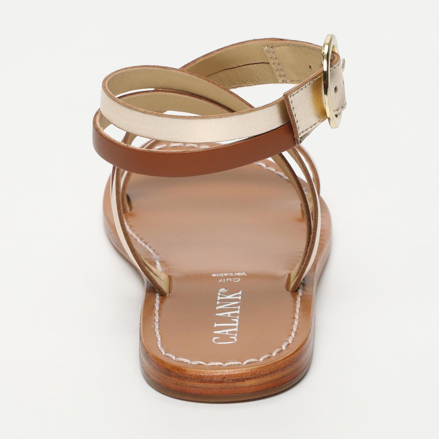 Nerina sandales en cuir black gold