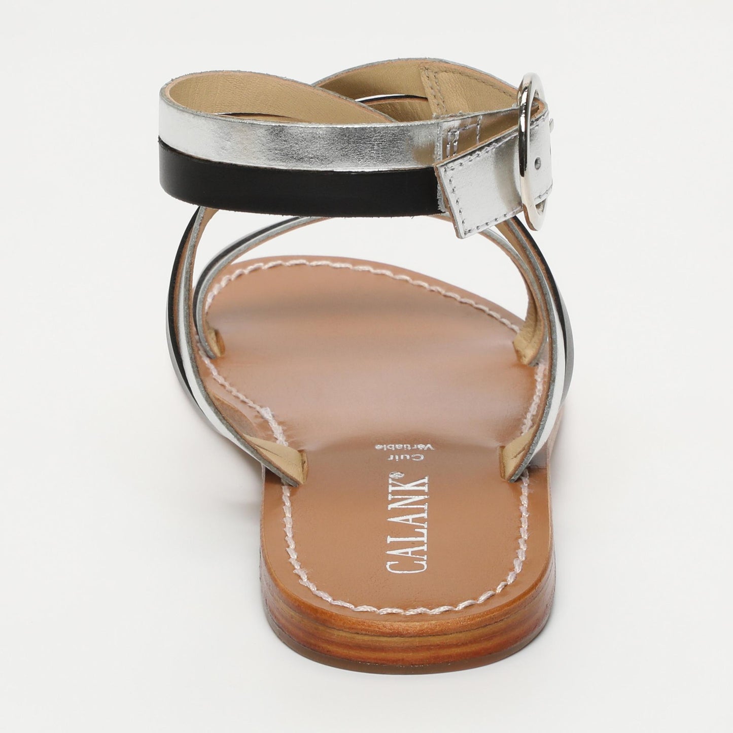Nerina sandales en cuir black silver