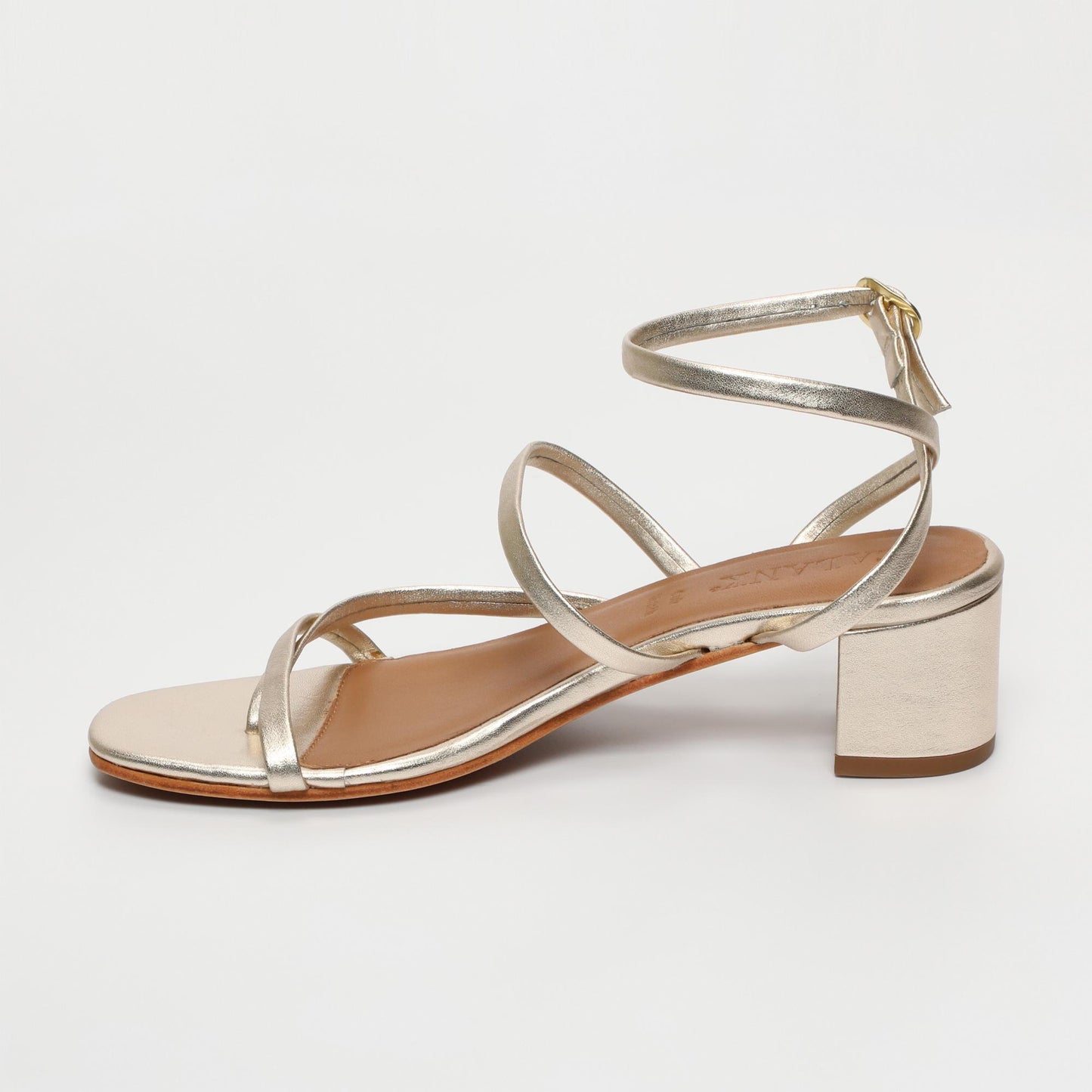Netia sandales en cuir platinium