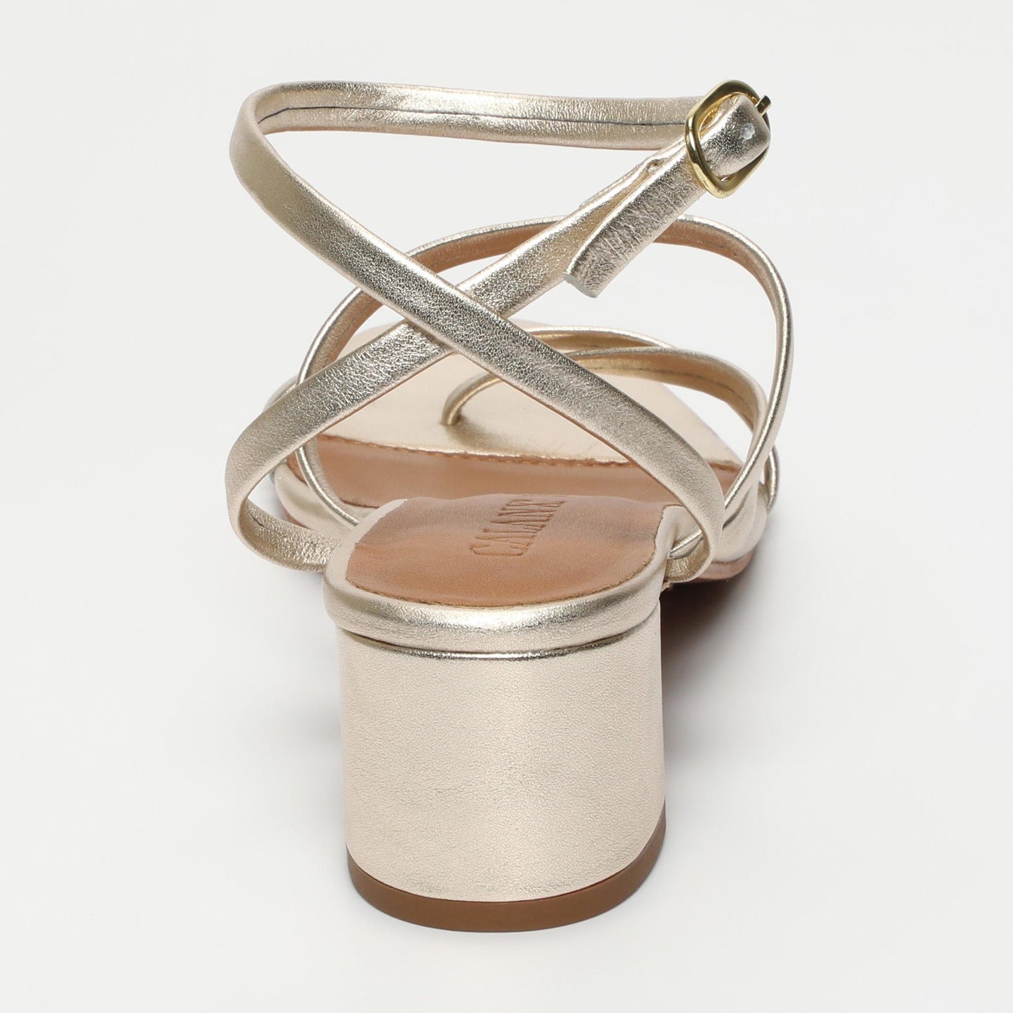 Netia sandales en cuir platinium