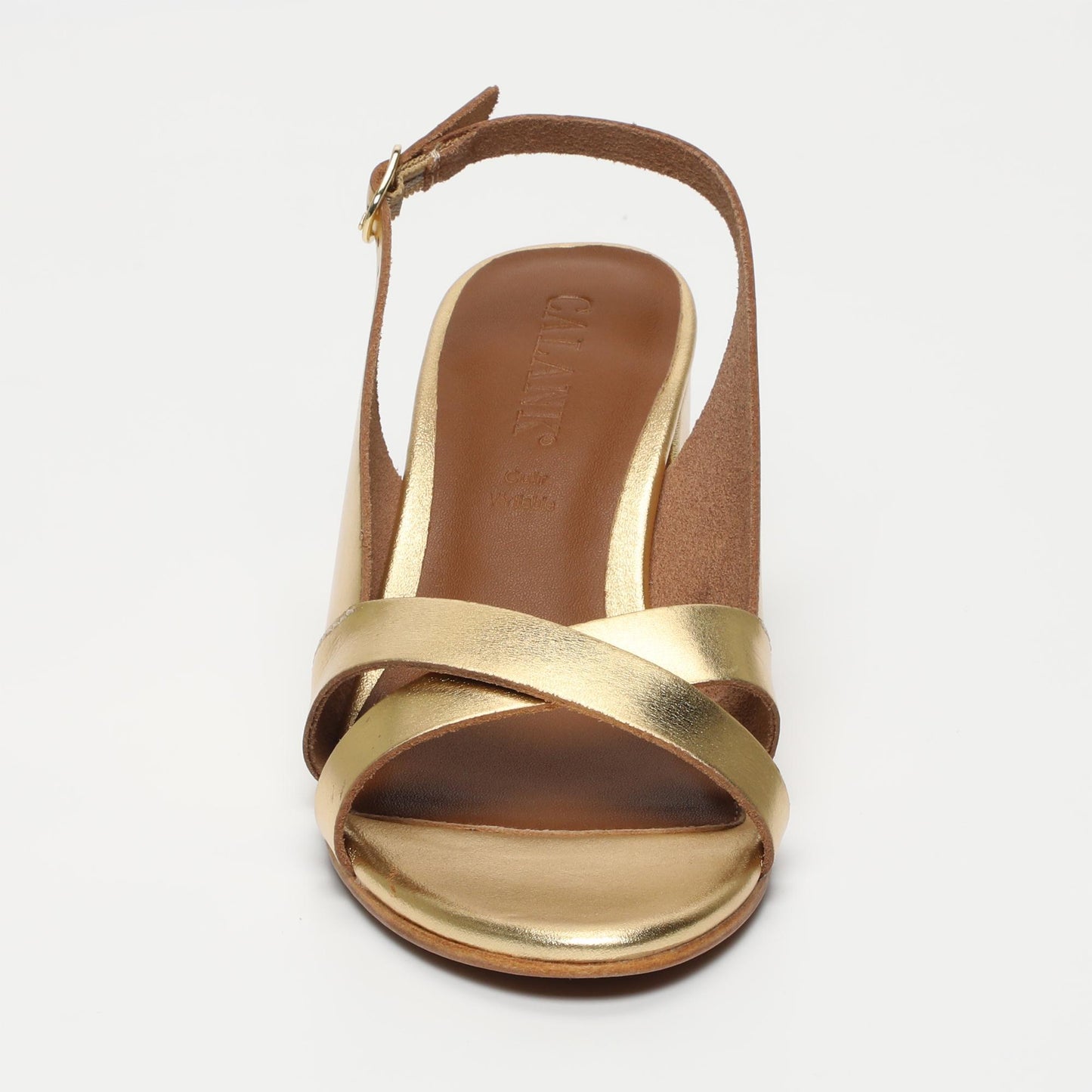 Netty sandales en cuir dark gold