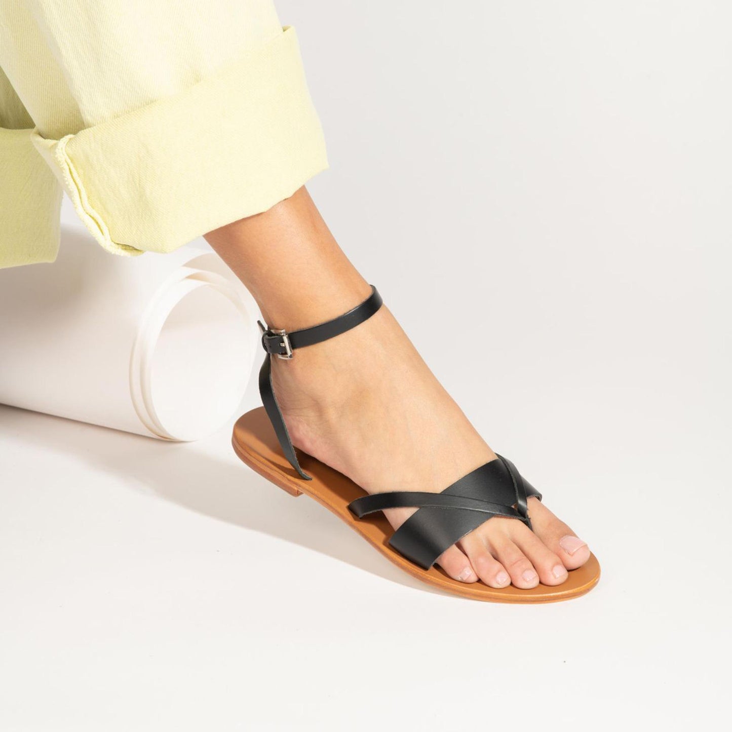 Neve sandales en cuir black