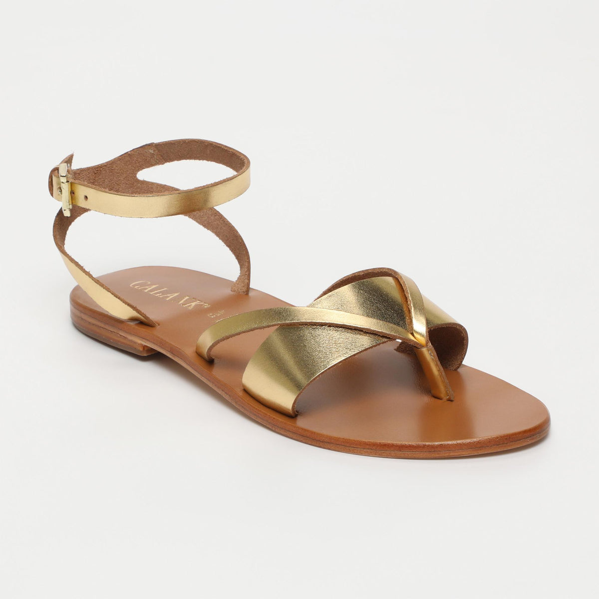 Neve sandales en cuir dark gold