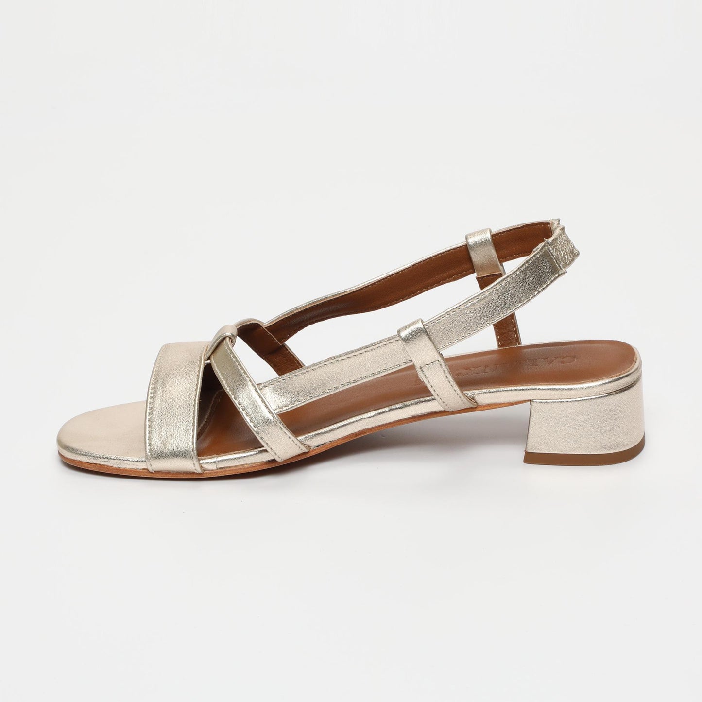 Nia sandales en cuir gold