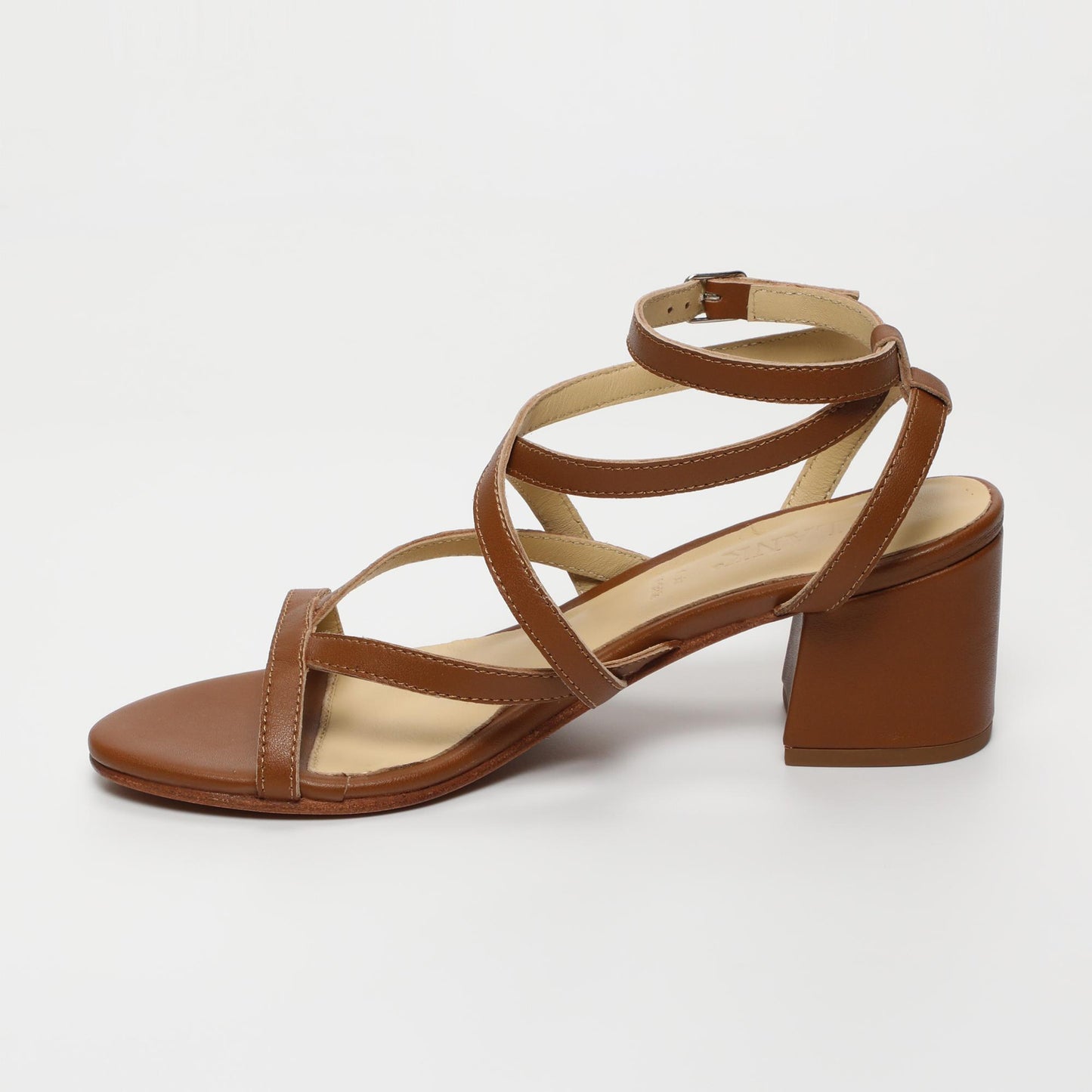 Nitsa sandales en cuir camel