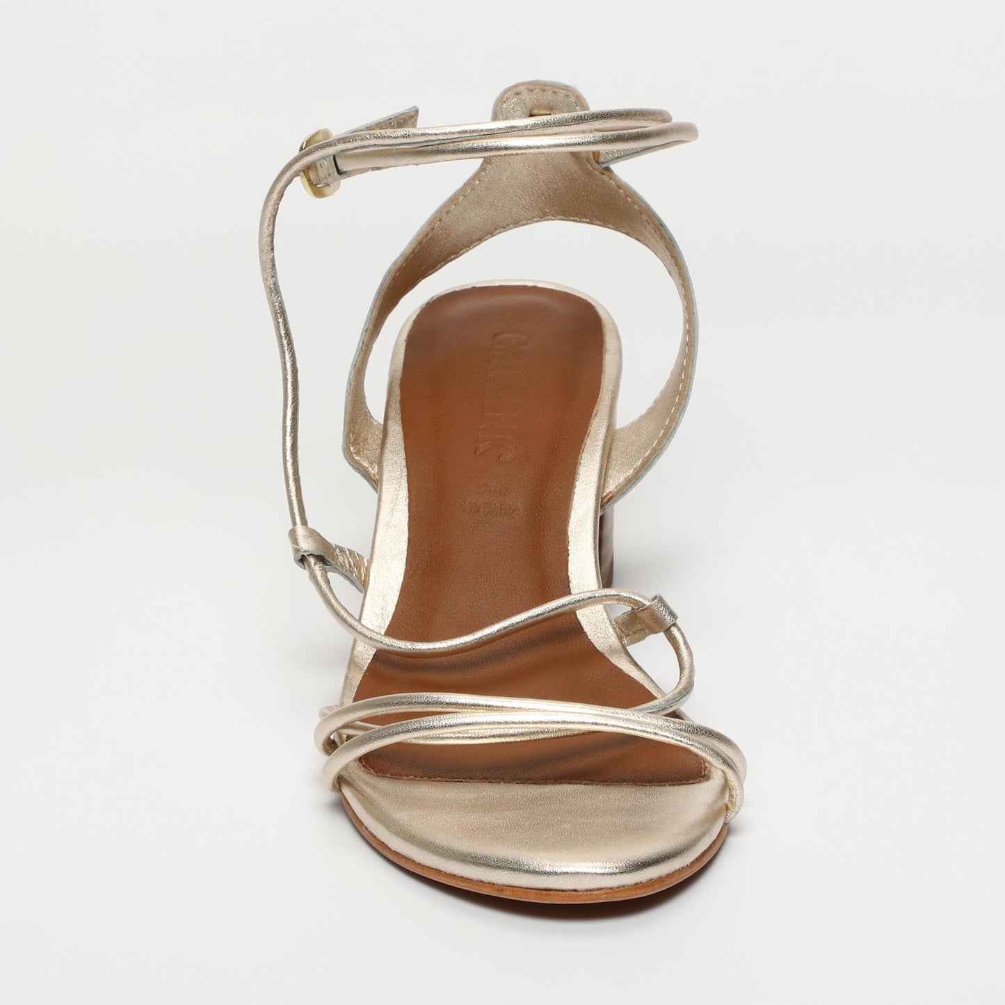 Nola sandales en cuir platinium