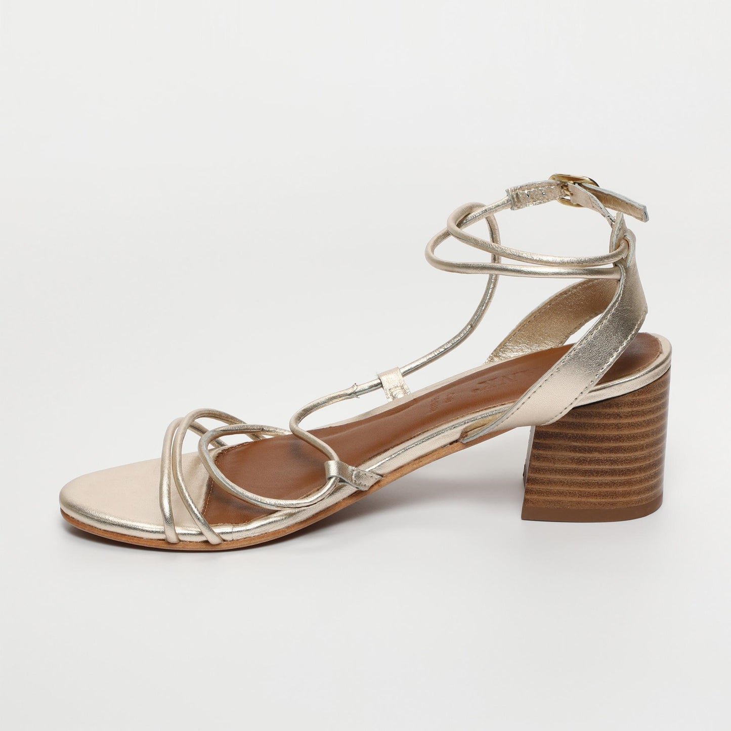 Nola sandales en cuir platinium