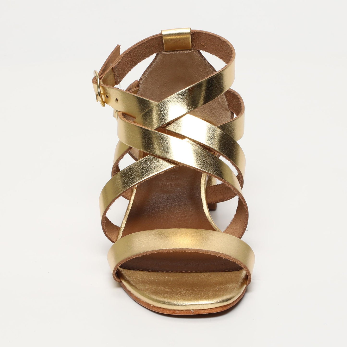 Nonna sandales en cuir dark gold