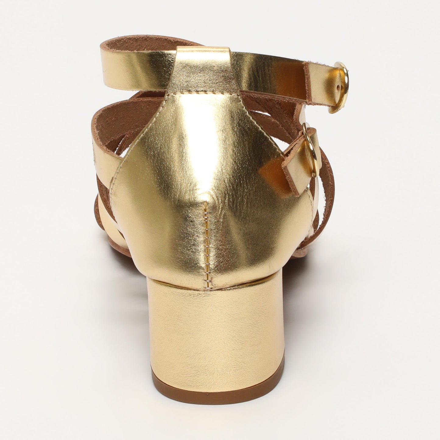 Nonna sandales en cuir dark gold