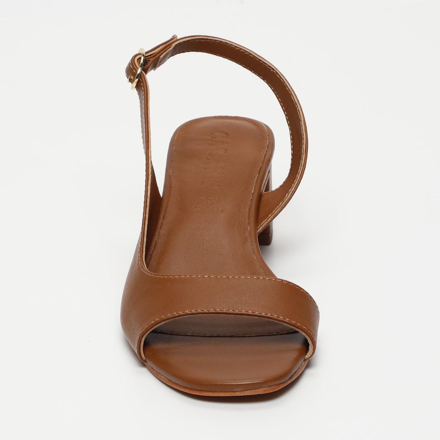 Nonnie sandales en cuir camel