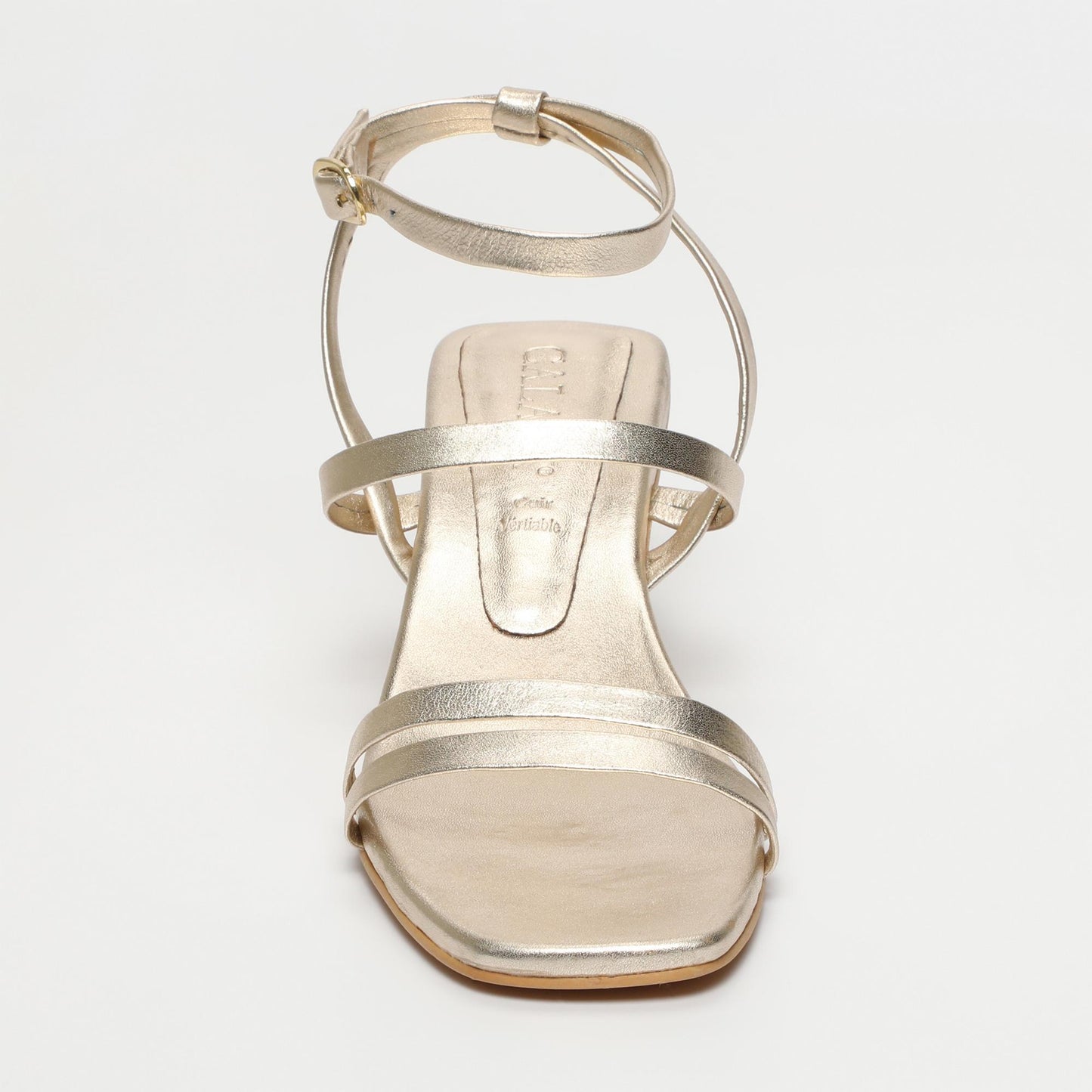 Norah sandales en cuir platinium