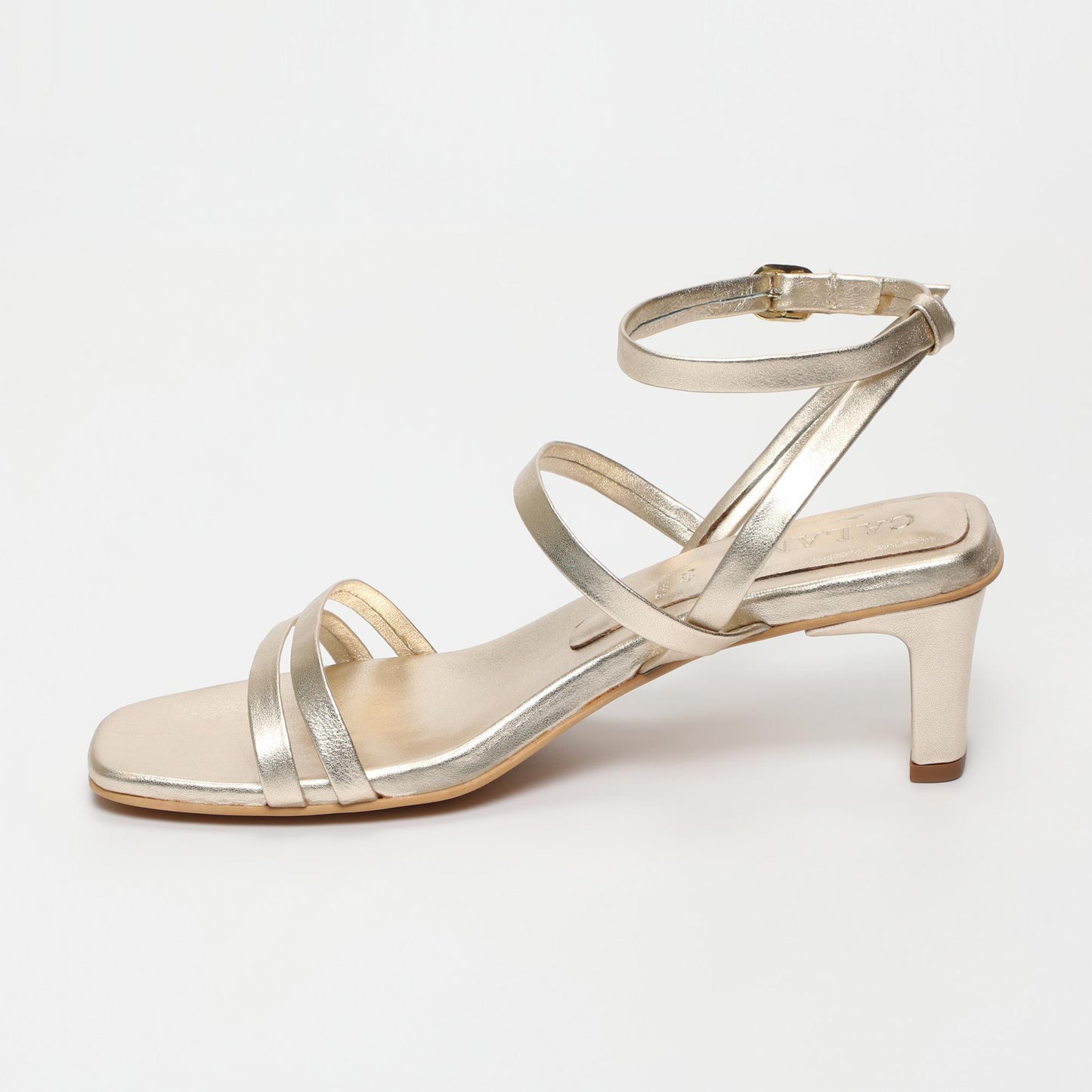 Norah sandales en cuir platinium