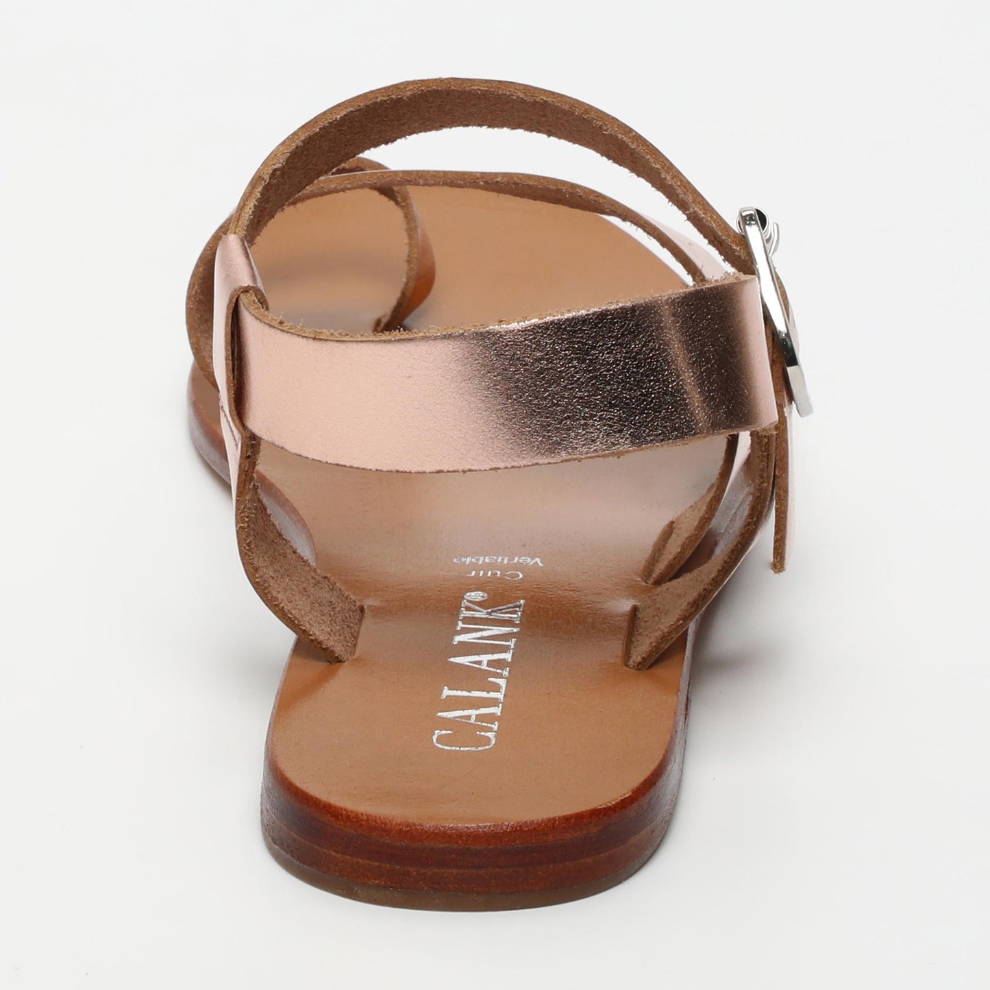 Norma sandales en cuir rosegold