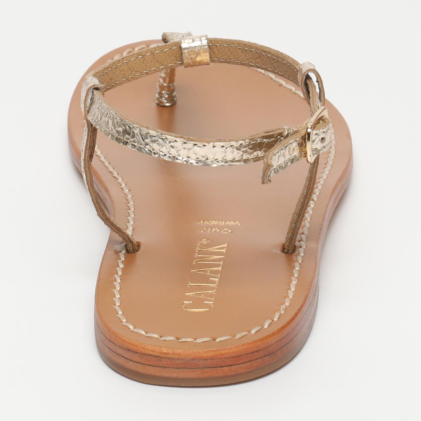 ORURO sandales en cuir gold crackle