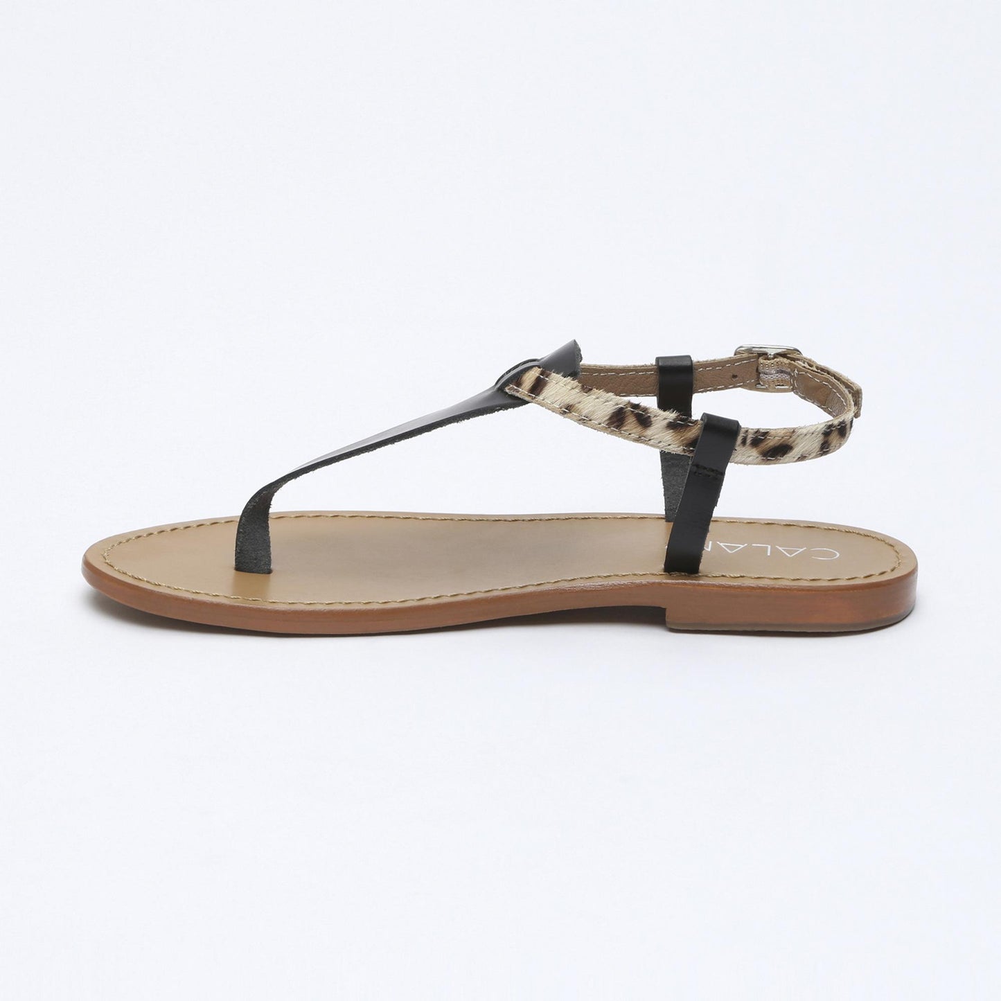 PEDERNERA sandales en cuir black leopard