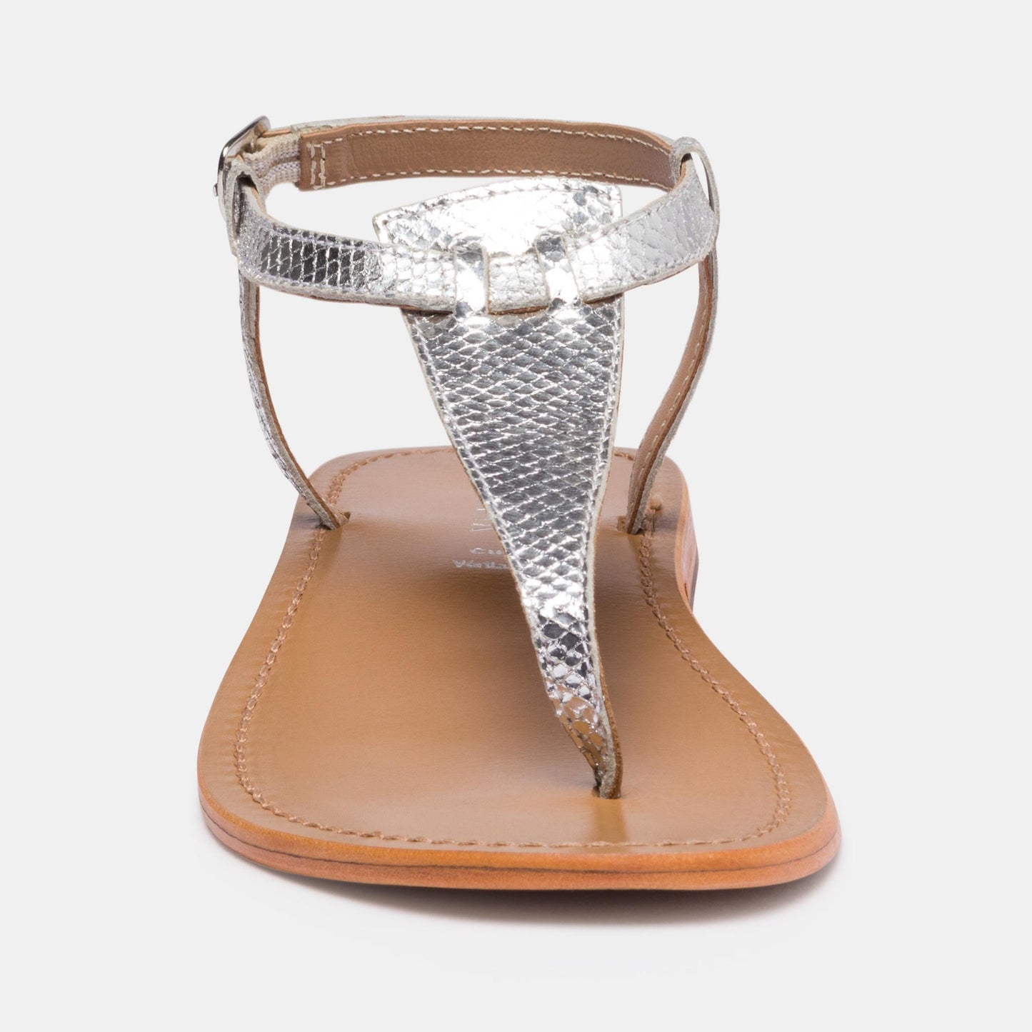 PEDERNERA sandales en cuir silver snake