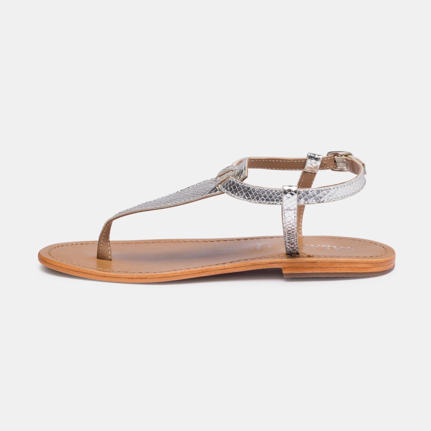 PEDERNERA sandales en cuir silver snake