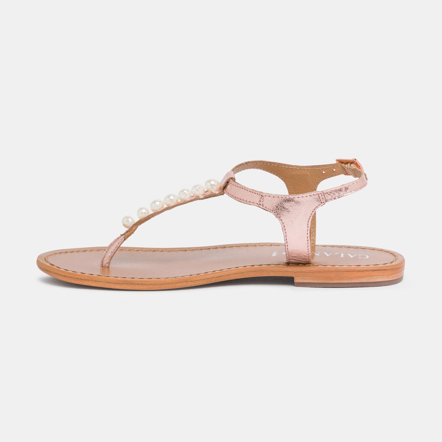 PEROLA sandales en cuir pink gold