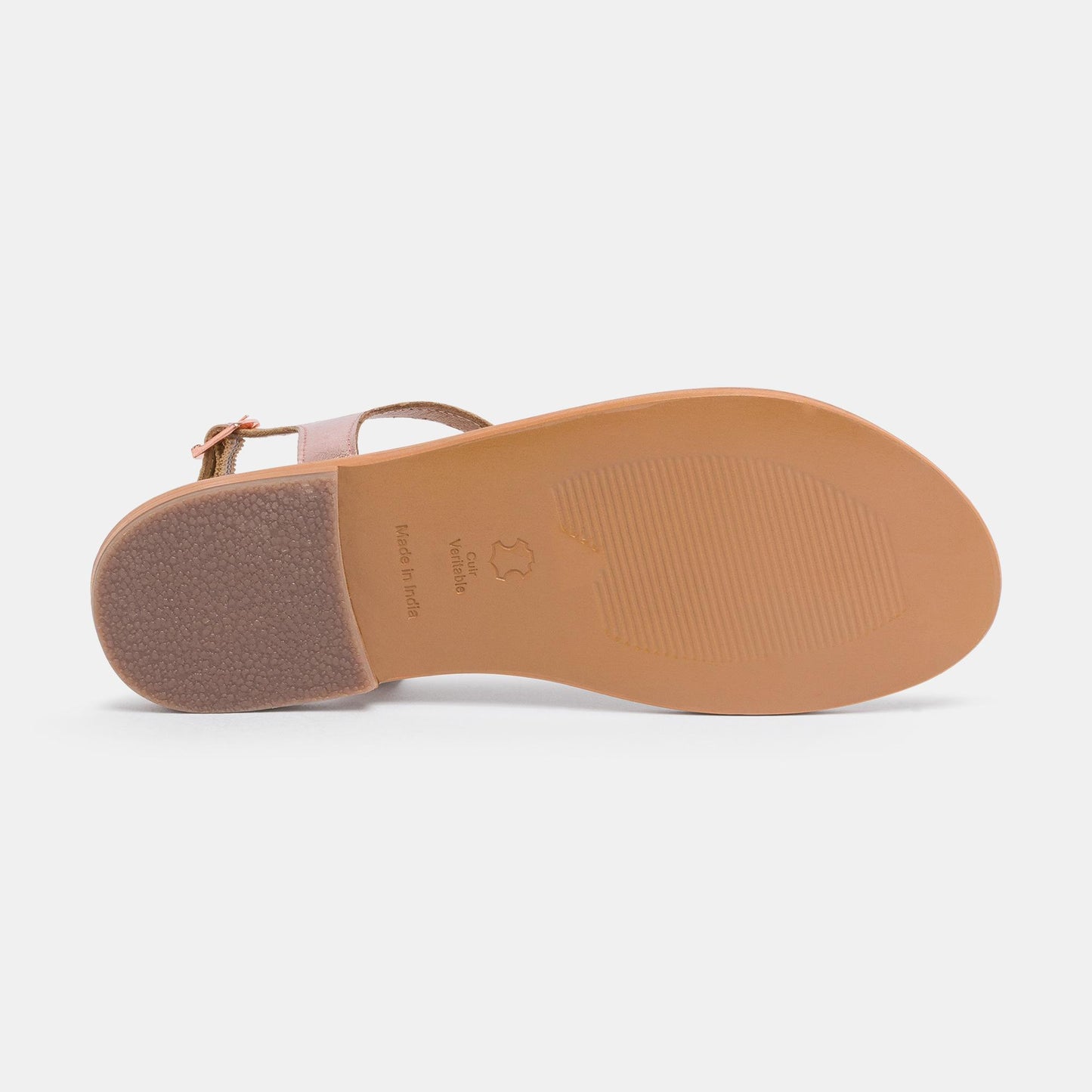 PEROLA sandales en cuir pink gold