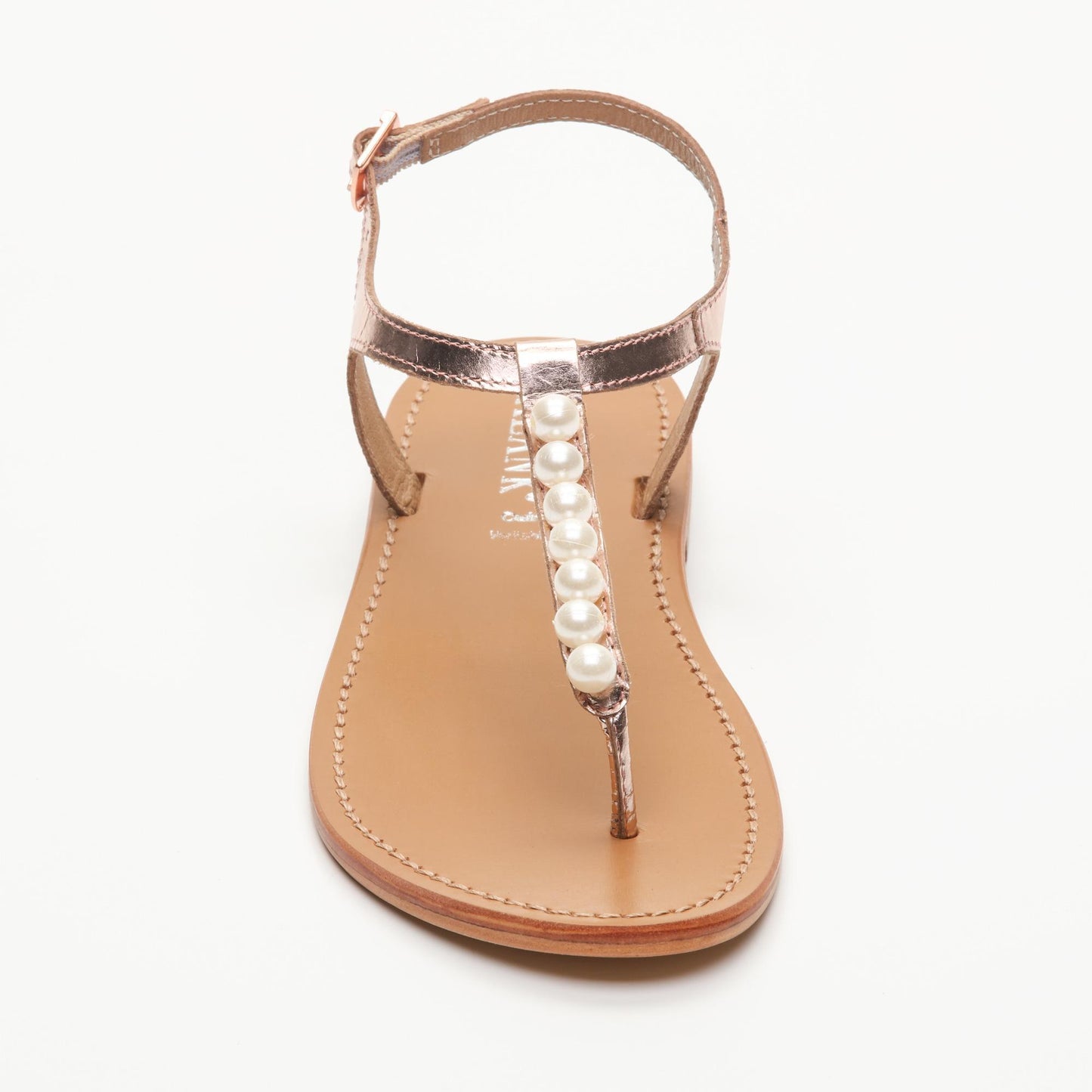 PEROLA sandales en cuir pink gold