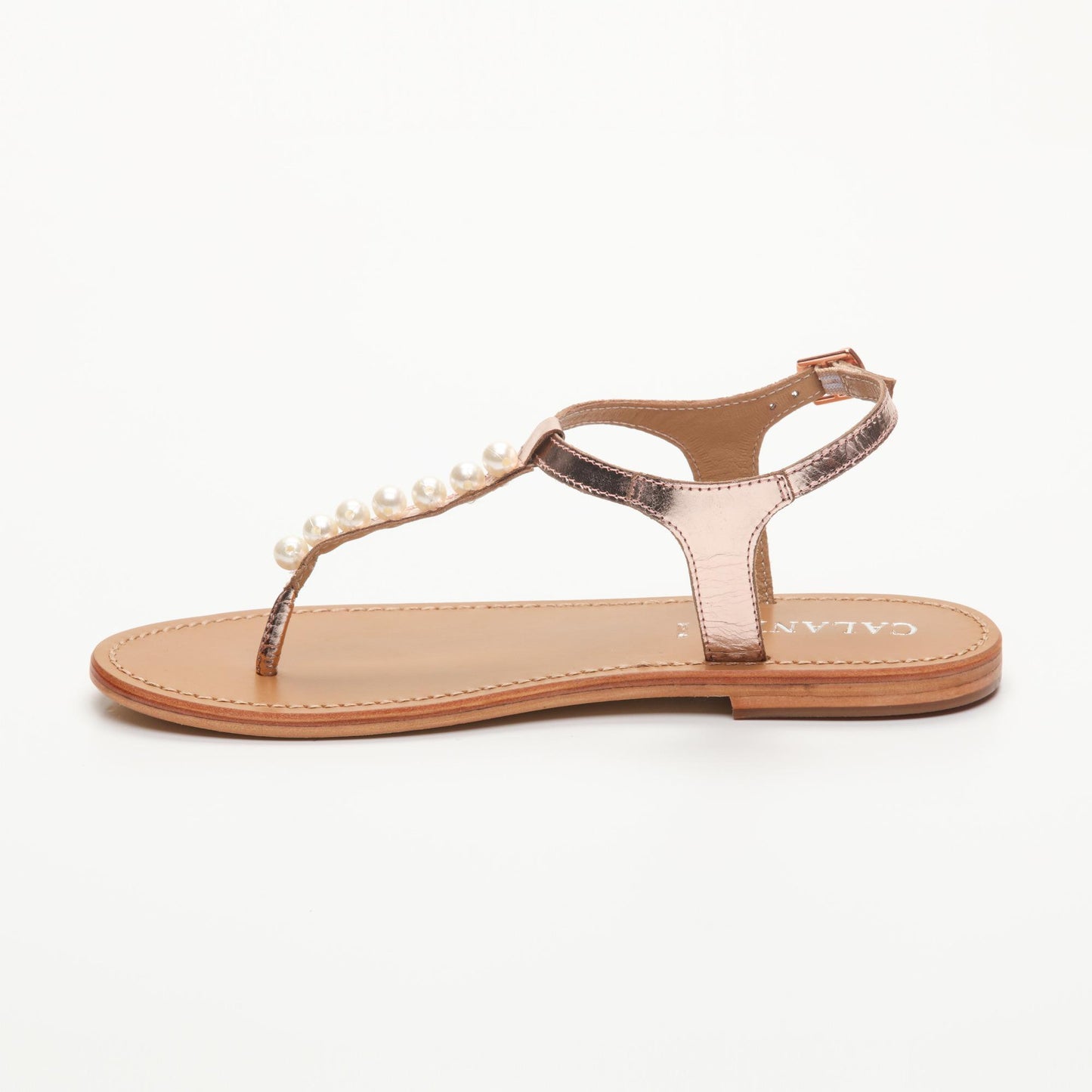 PEROLA sandales en cuir pink gold