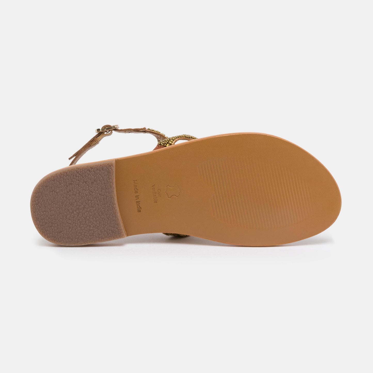 PHASIANA sandales en cuir camel